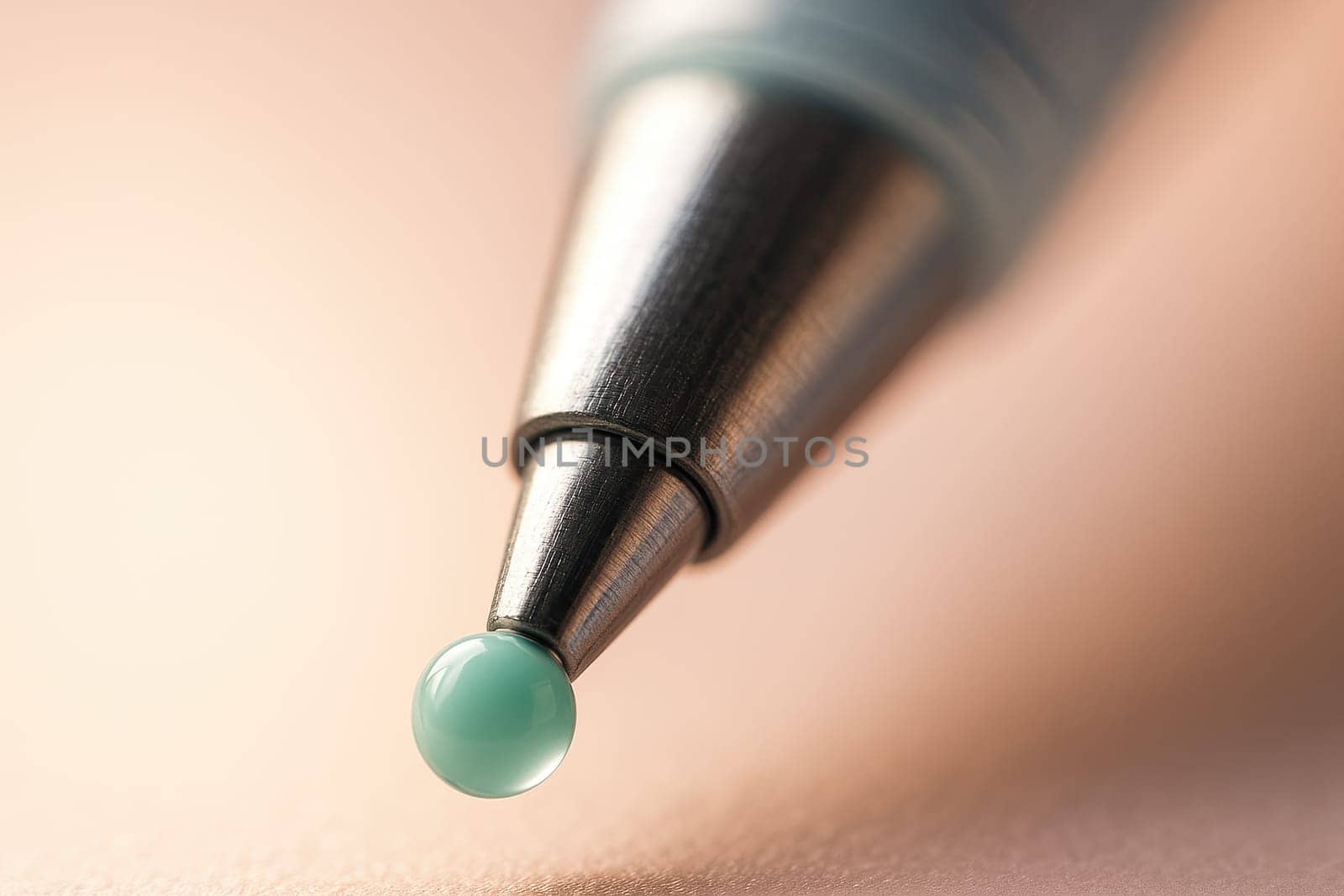 Gel-Ink Pen Tip and Bright Pastel Ink Droplet