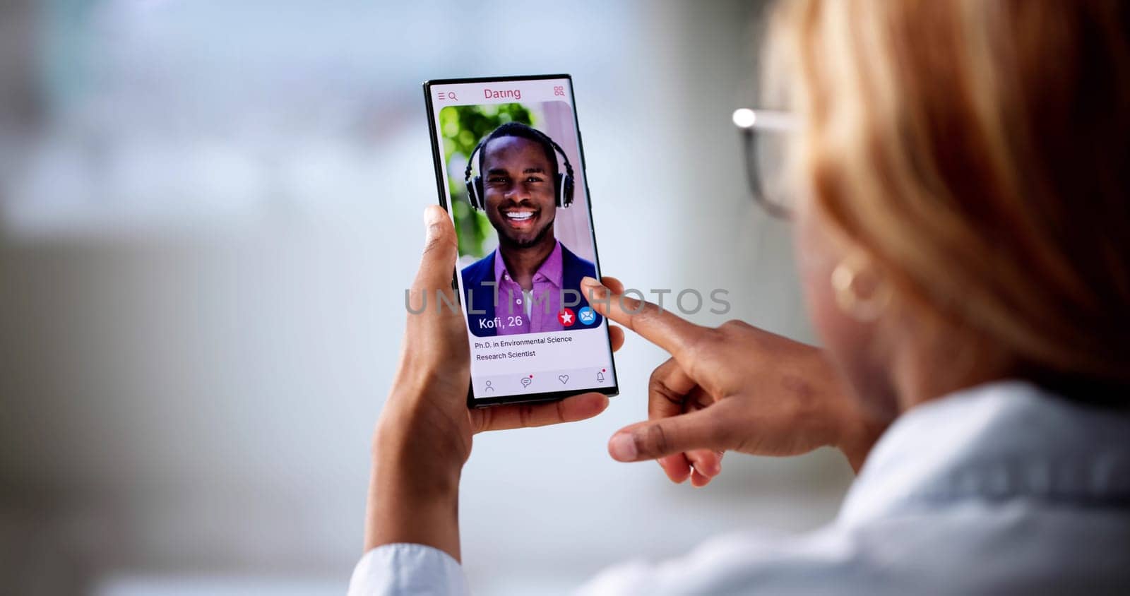 Single Woman Uses Online Dating App To Find Love Match.