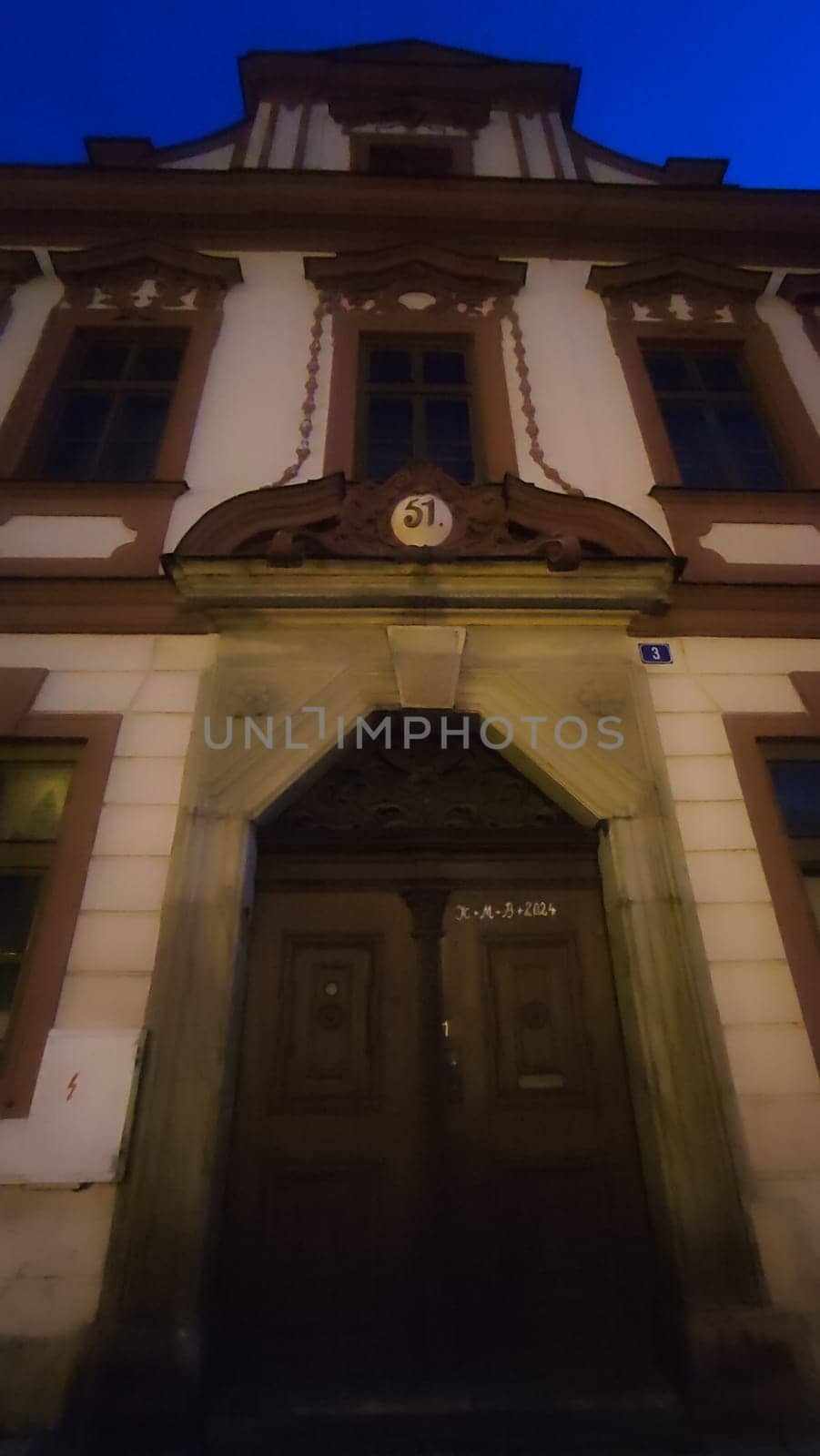 October 22 2024 Hradec Kralove Czech Republic Europe Kralov region, Kralovehradecky kraj. Historic building facade. High quality photo