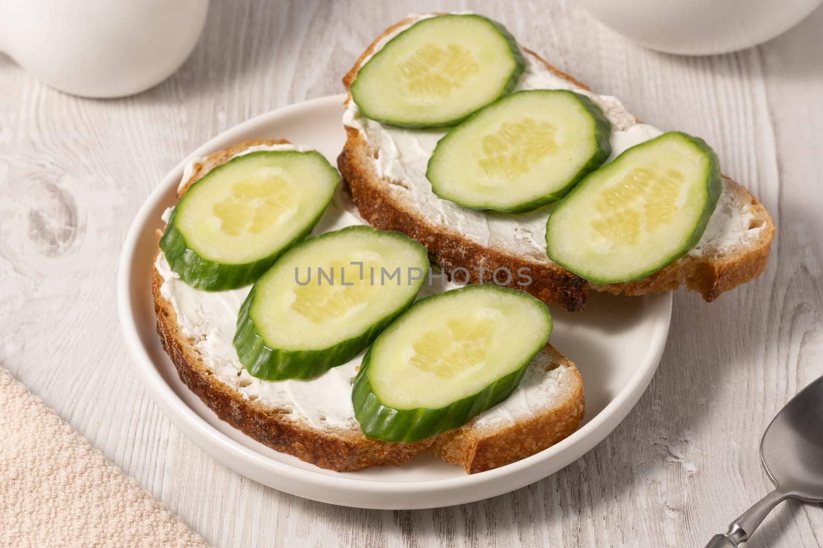 Cream Cheese and Cucumber Sandwiches.