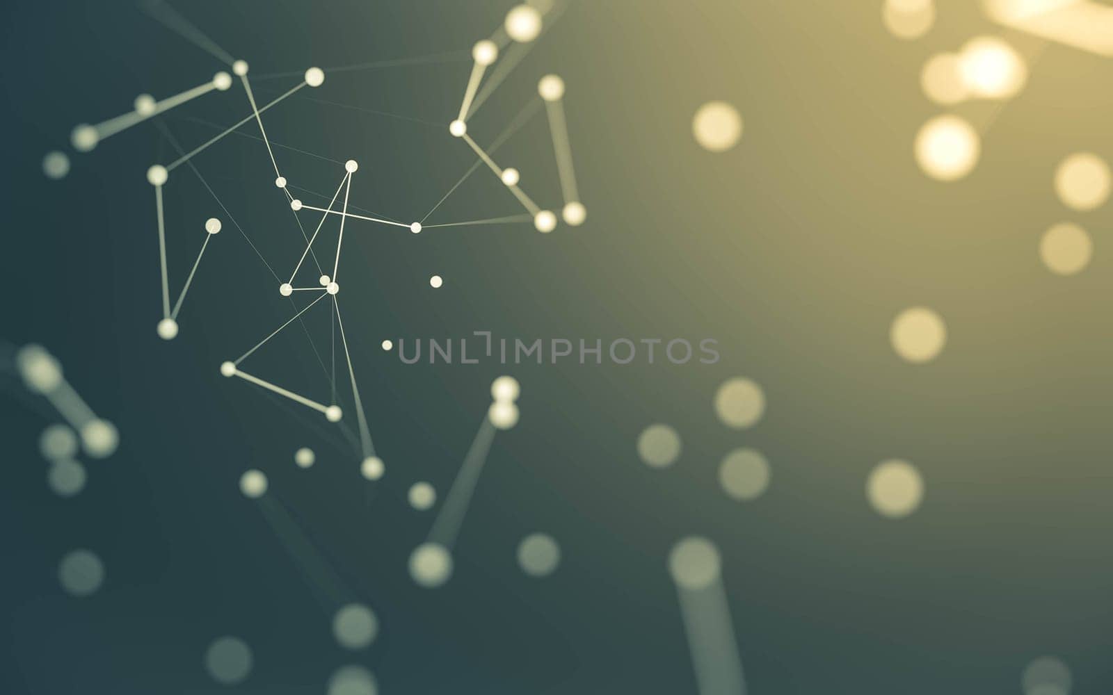 3d Abstract background. Molecules technology with polygonal shapes, connecting dots and lines. Connection structure. Big data visualization. 3d background.