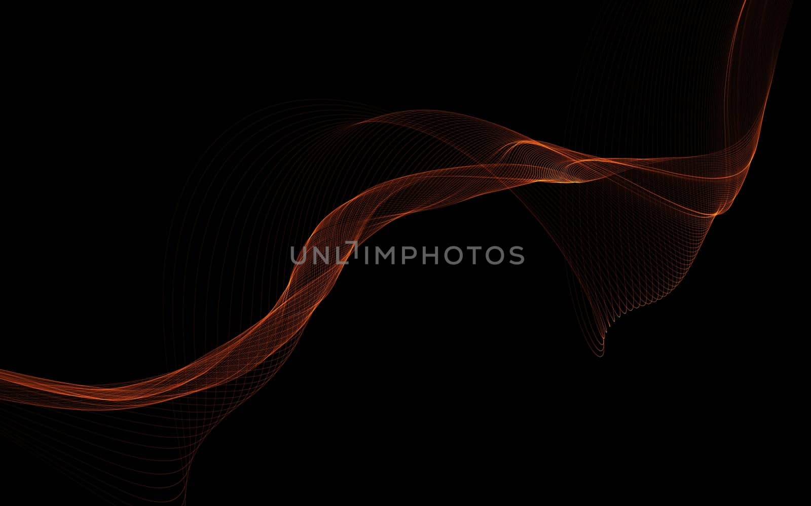 Dark abstract background with a glowing abstract waves, abstract background
