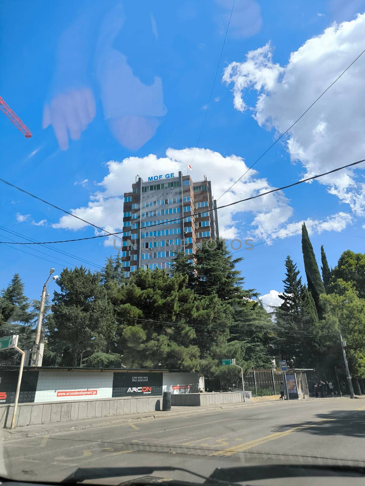 Tbilisi Georgia 16 August 2024 , Tall building street Europe travel places shotlisttravel outdoor trees nature summer autumn background landscape . High quality photo architecture