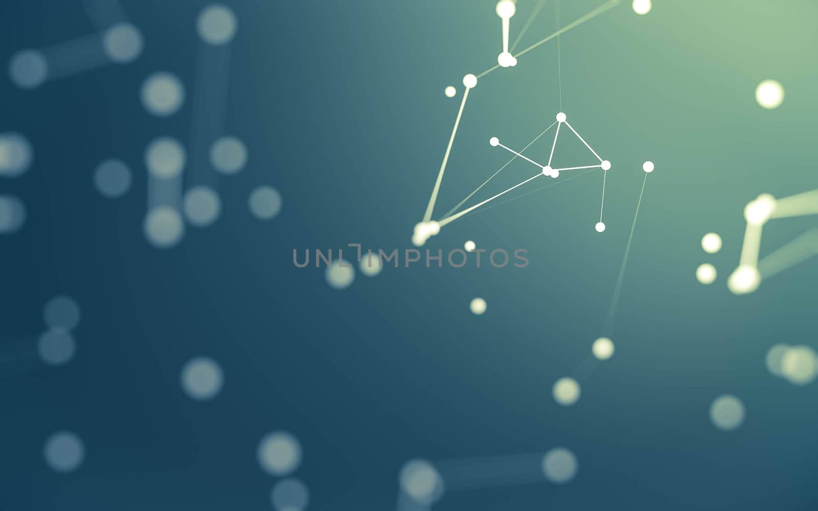 3d Abstract background. Molecules technology with polygonal shapes, connecting dots and lines. Connection structure. Big data visualization. 3d background.