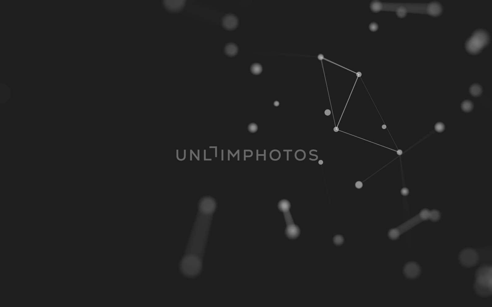 3d Abstract background. Molecules technology with polygonal shapes, connecting dots and lines. Connection structure. Big data visualization. 3d background. 