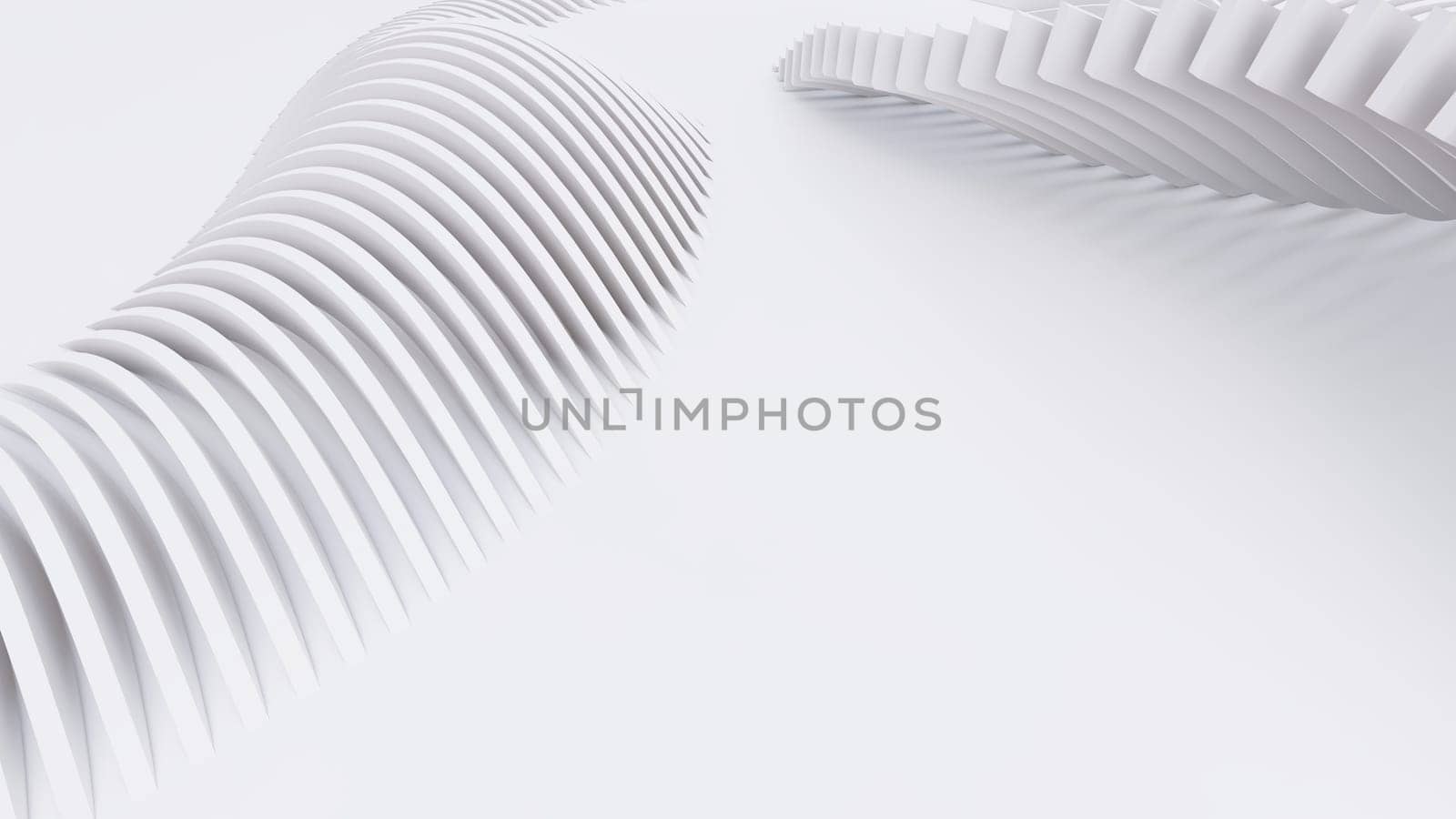 Abstract Curved Shapes. White Circular Background. Abstract background. 3d illustration