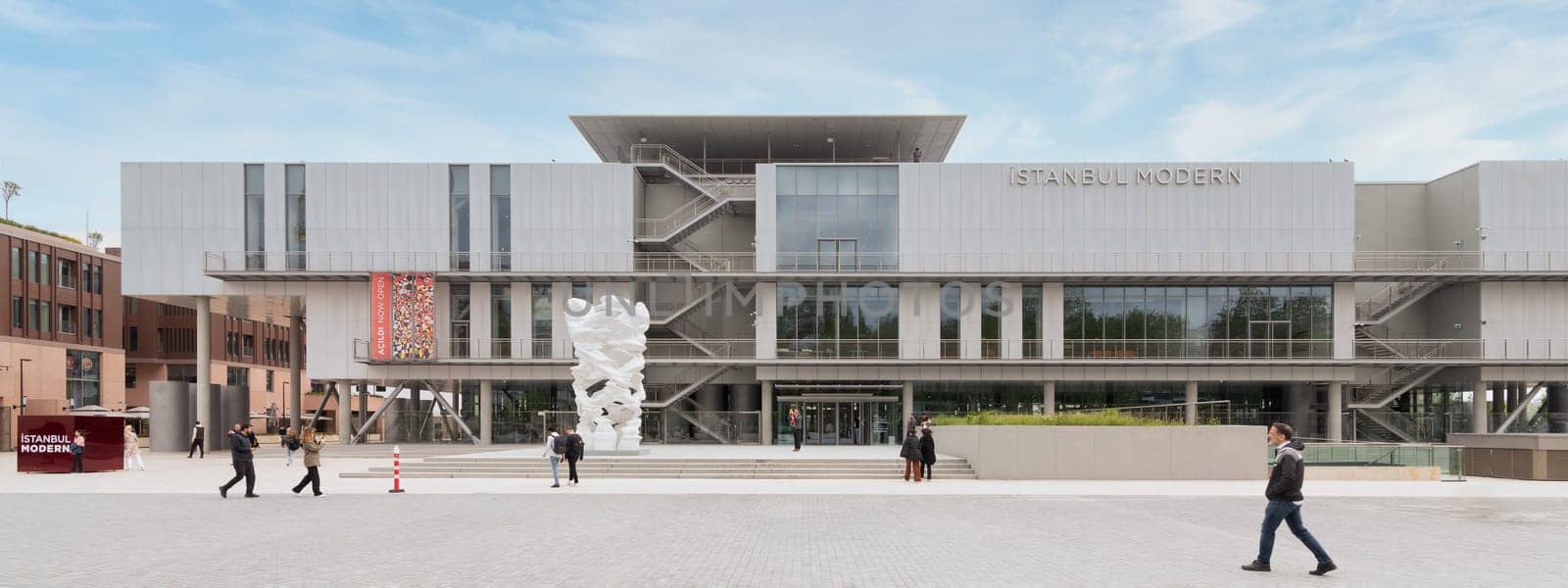 Istanbul, Turkey - May 5 2023: Istanbul Museum of Modern Art, or Istanbul Modern, a contemporary art gallery located inside the Galataport complex in the Beyoglu district