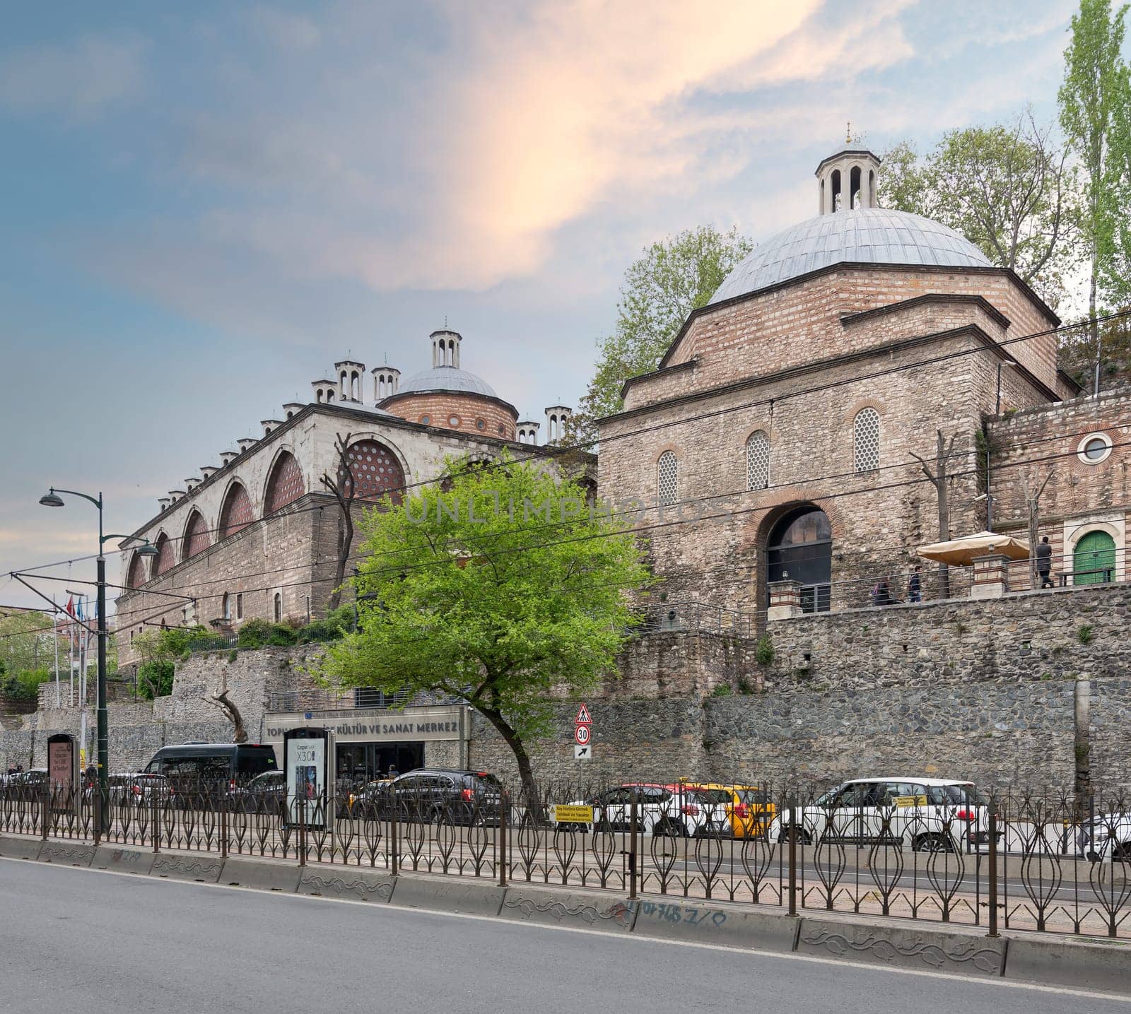 Istanbul, Turkey - May 5, 2023: Tophane-I Amire Culture and Art Center, located in Mimar Sinan Guzel Sanatlar Universitesi, Tophane neighbourhood, Beyoglu District