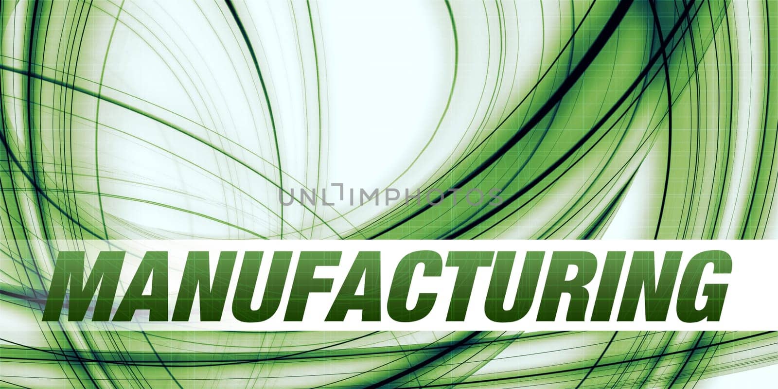 Manufacturing Concept on Green Abstract Background
