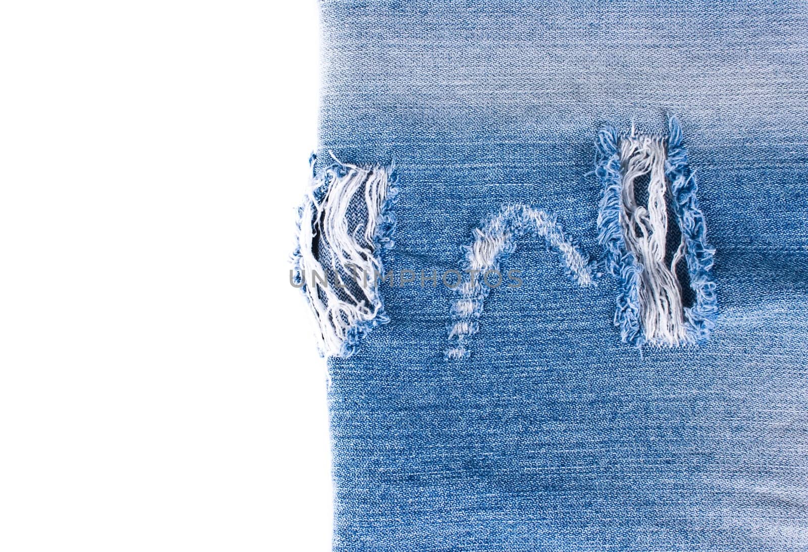 blue denim jeans texture over white background