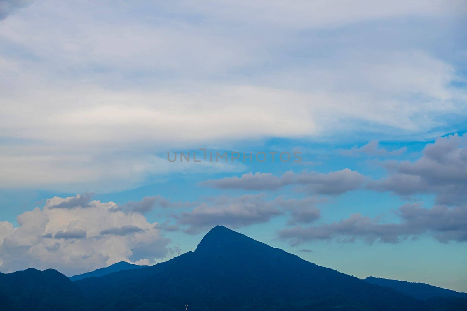 View of landscape nature and mountain with sunlight and sunset or sunrise in morning light, Abstract and pattern of cloud sky