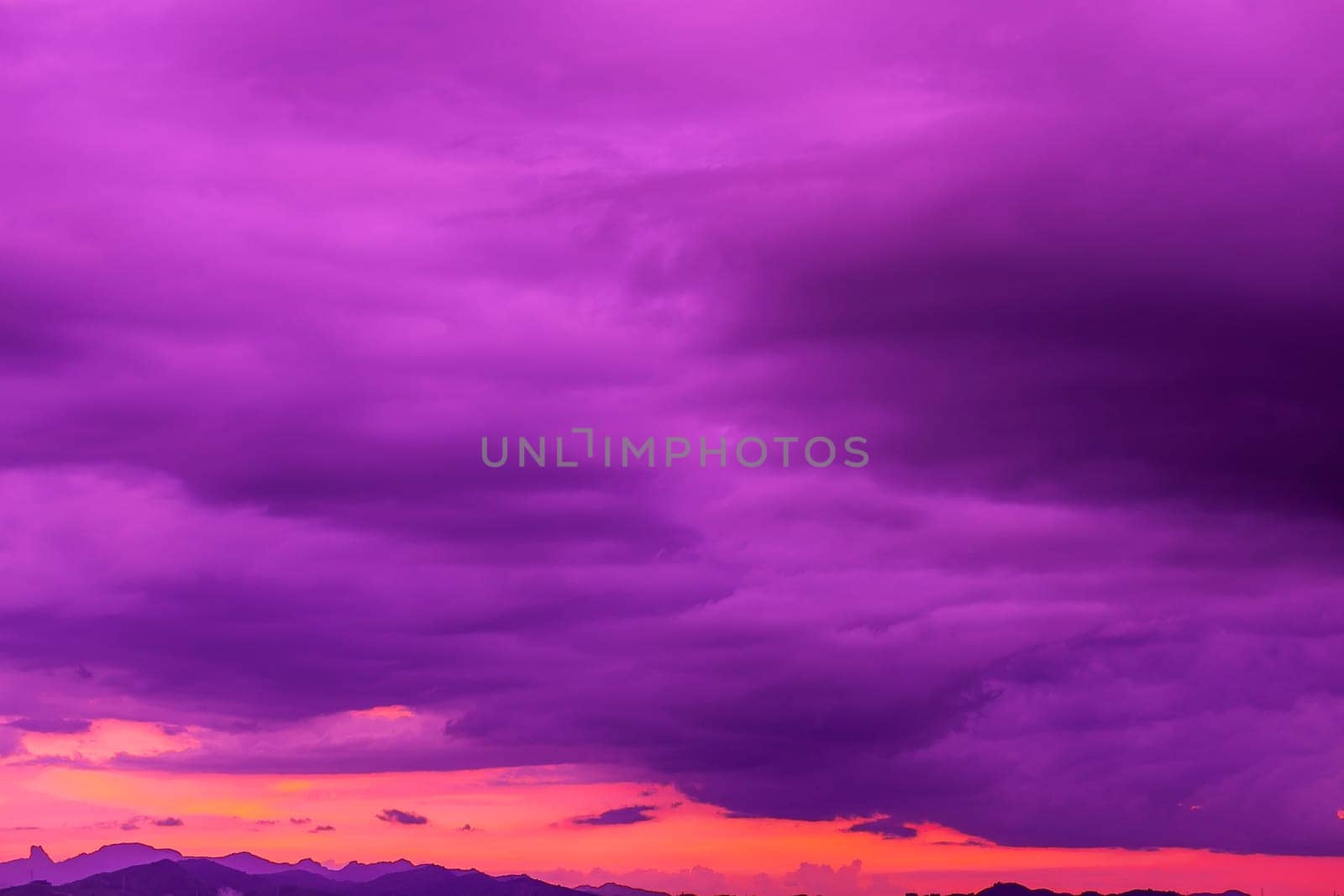 Abstract and pattern of cloud sky, Velvet violet, Velvet Purple, Trend color background, Pattern of colorful cloud and sky sunset or sunrise: Dramatic sunset in twilight, Beautyful of sky