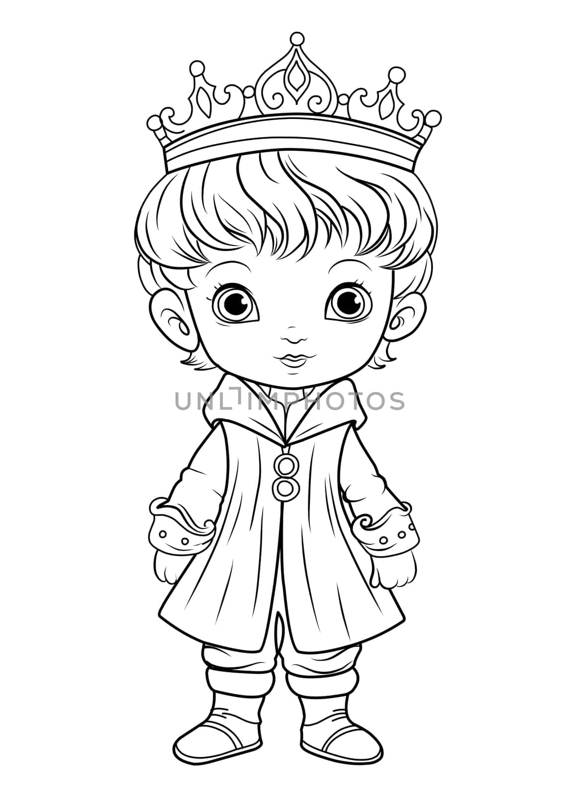 Prince coloring page. Coloring page prince in a crown and royal clothes