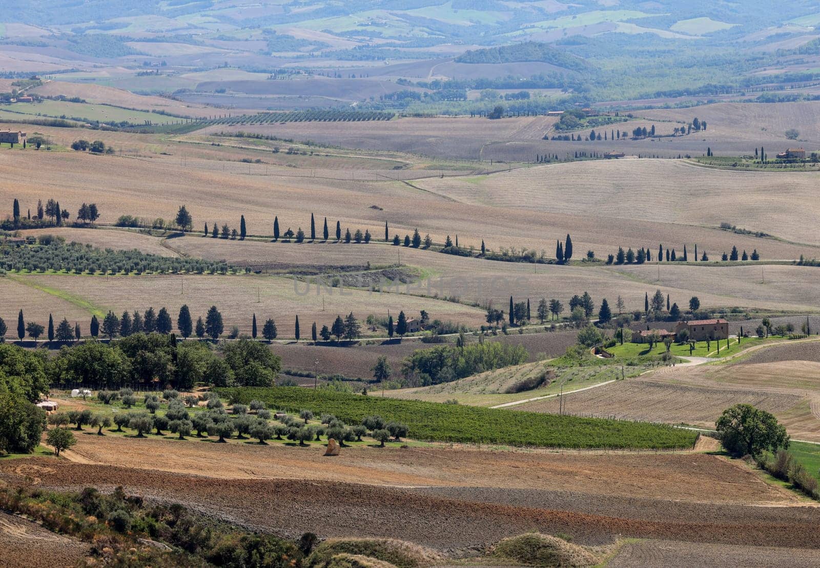 The rural landscape near Pienza in Tuscany. Italy