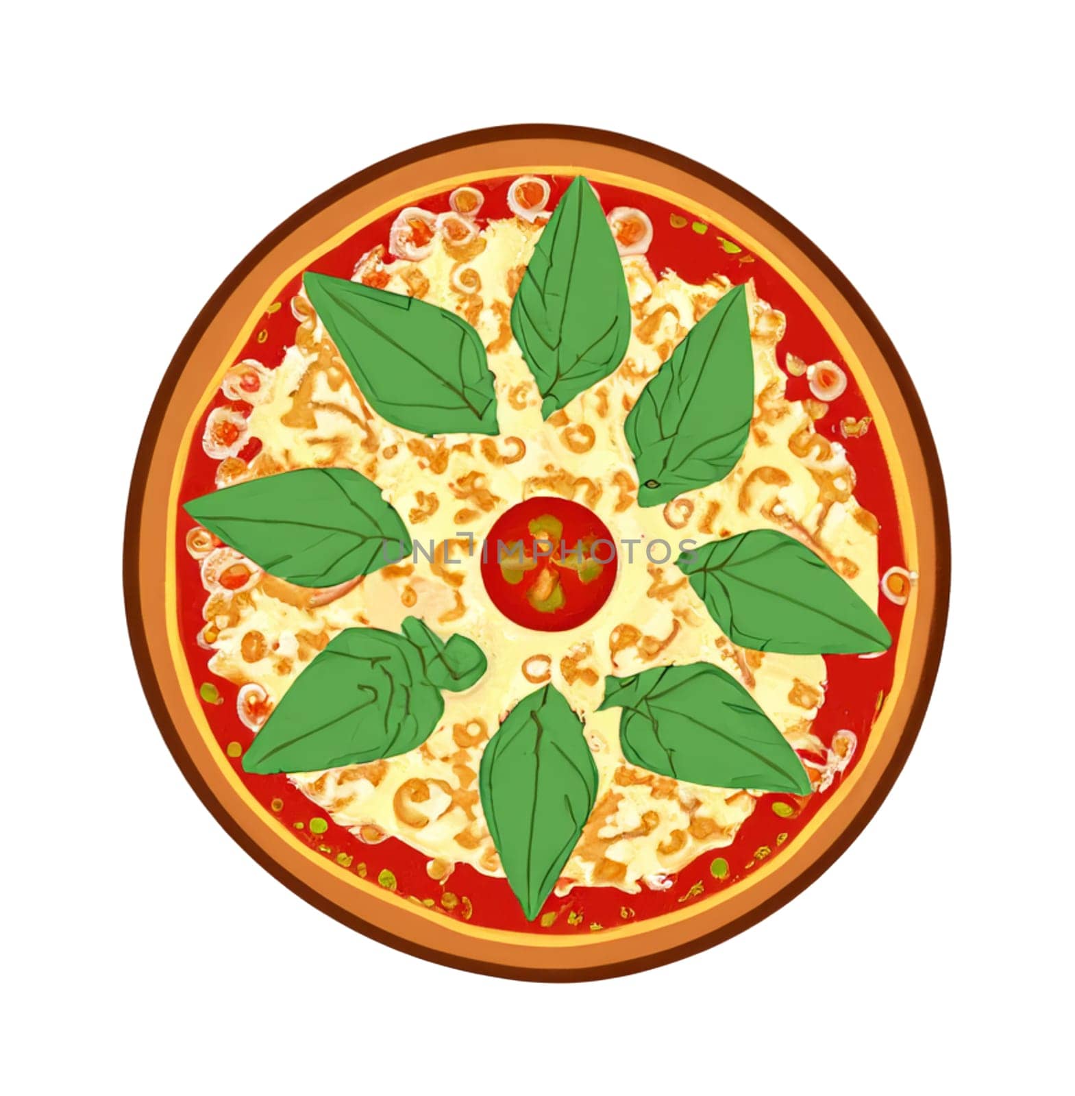 illustration of pepperoni pizza isolated on white background