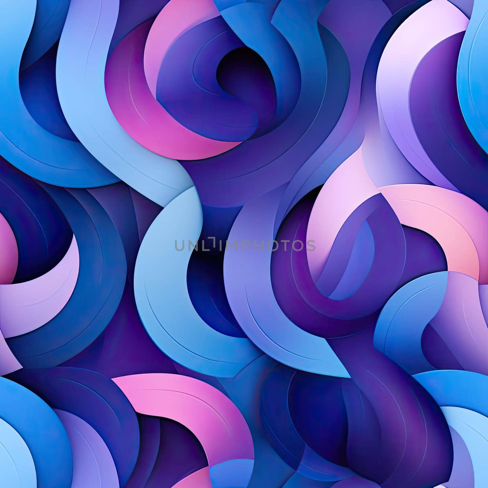 Blue and purple abstract paper with flowing curved lines (tiled)