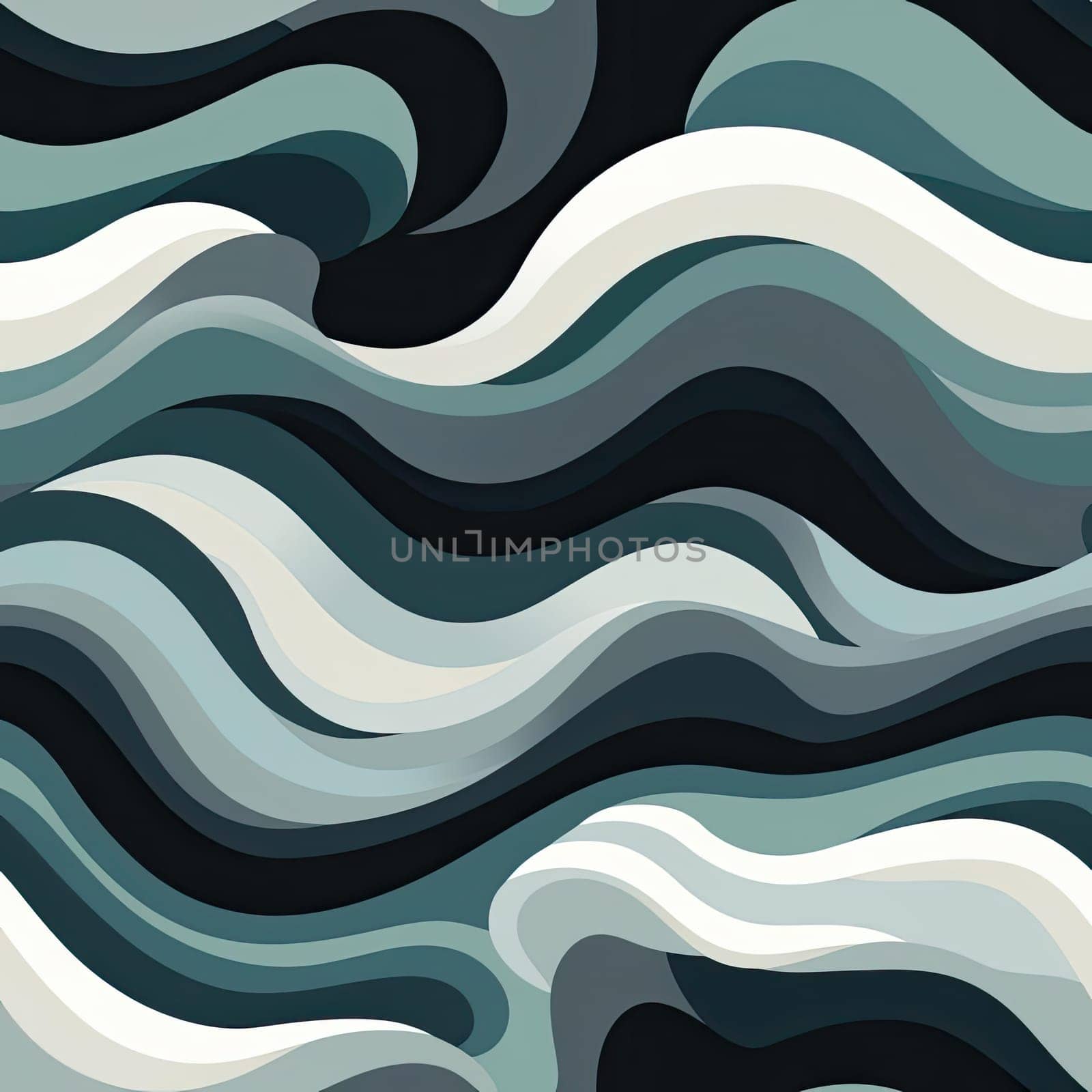 Moody abstract sea waves pattern in gray and black (tiled)