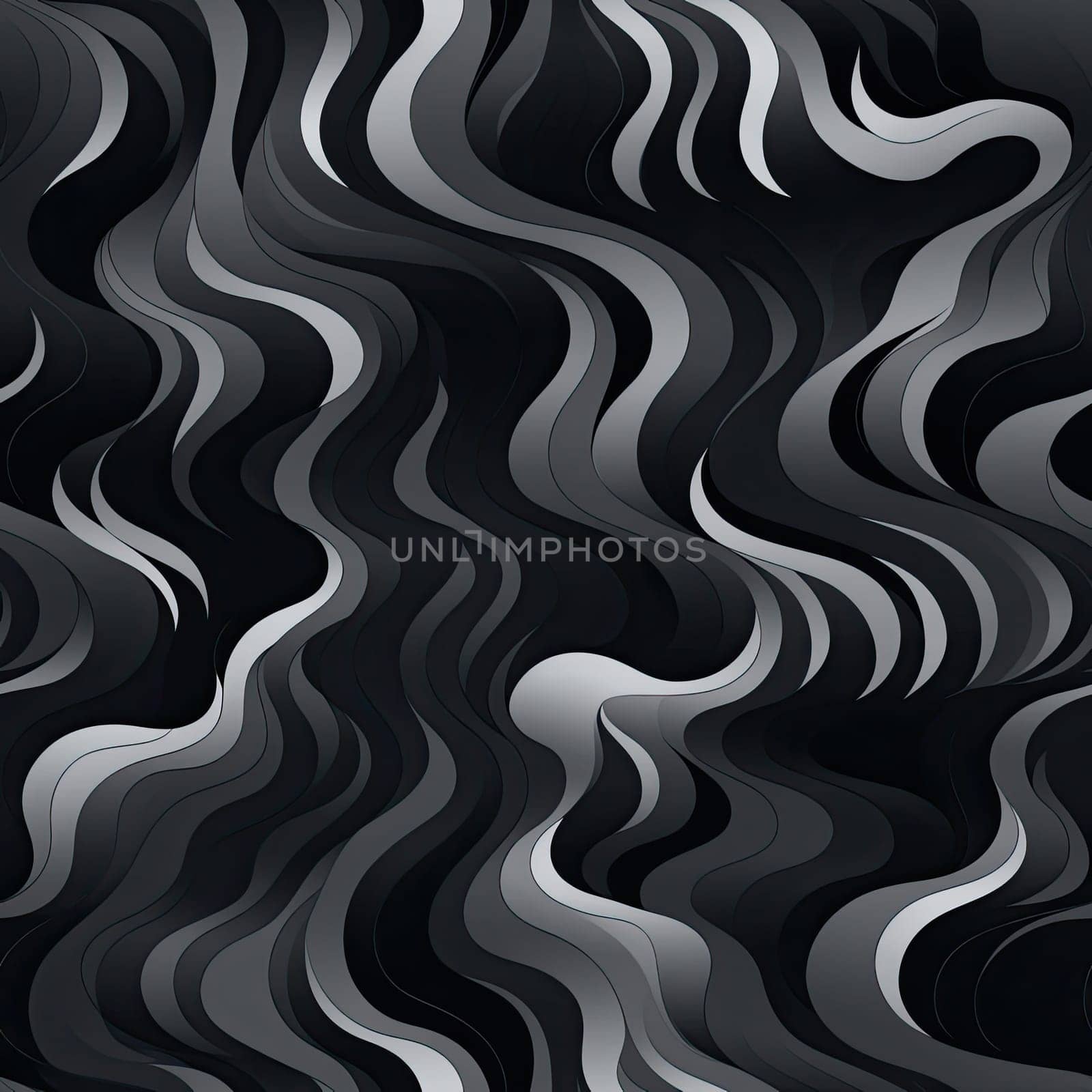 Abstract wavy pattern in black and white with smokey background (tiled)