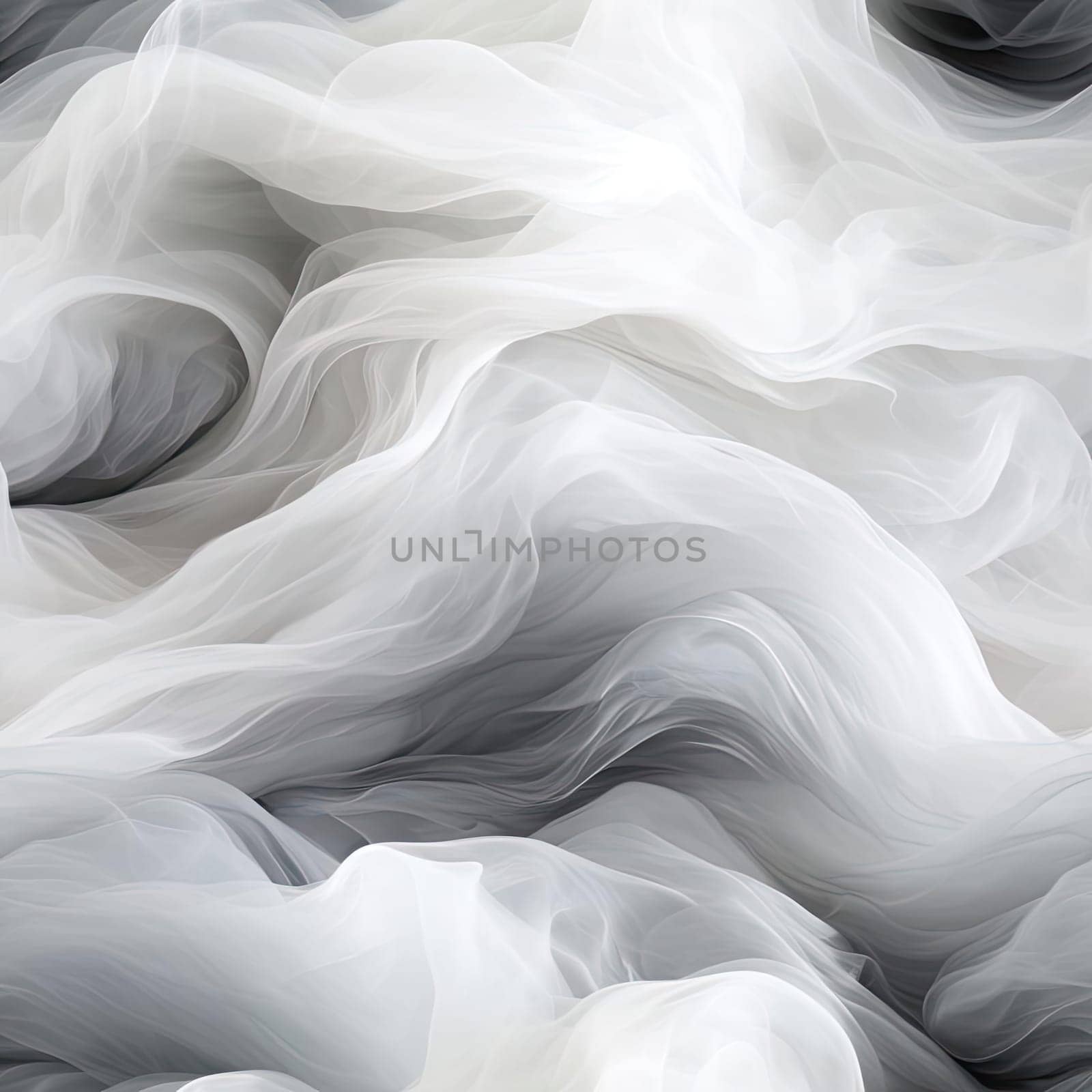 White and gray swirling pattern resembling flowing fabrics (tiled)