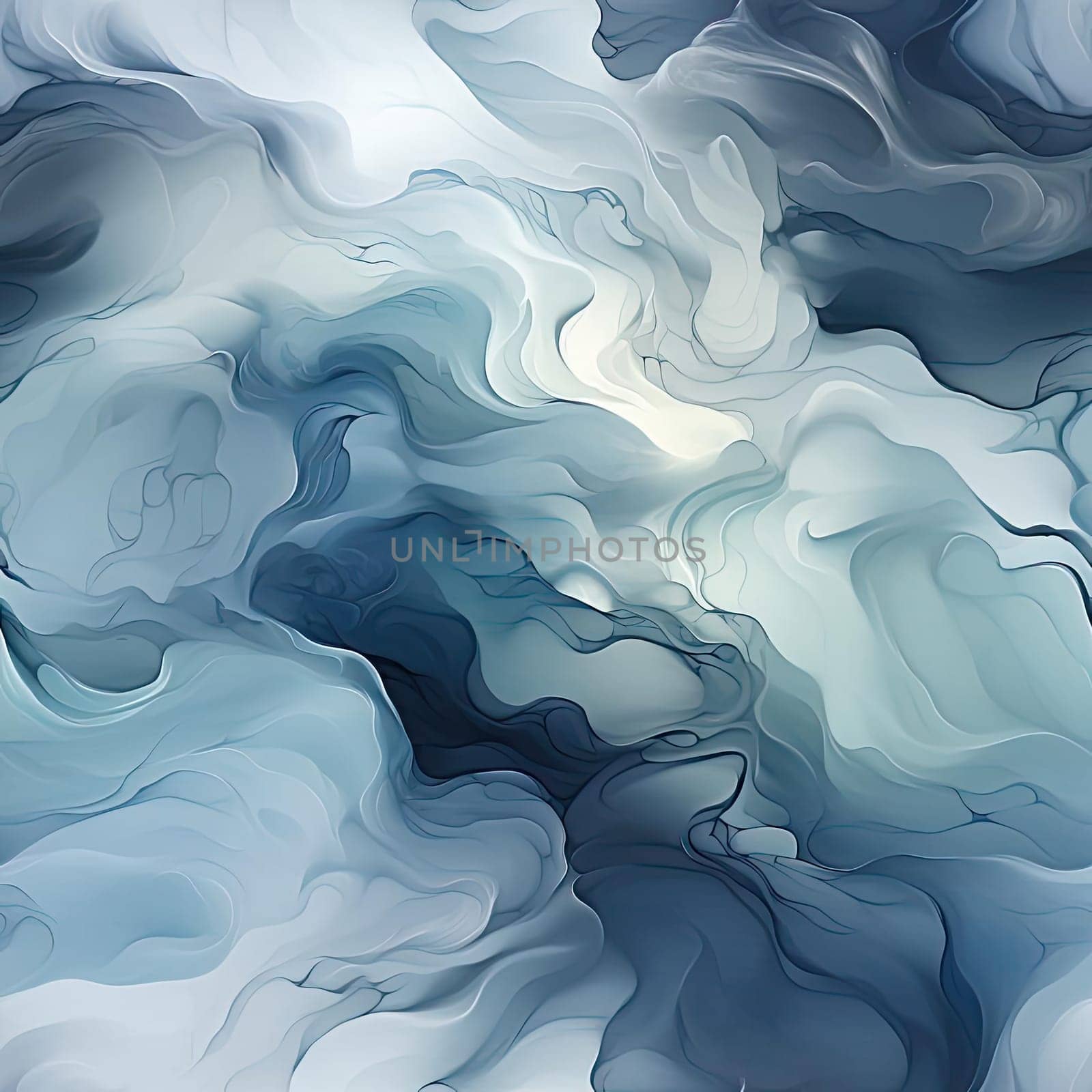 Blue, gray, and white background with swirling clouds in fluid organic forms (tiled)