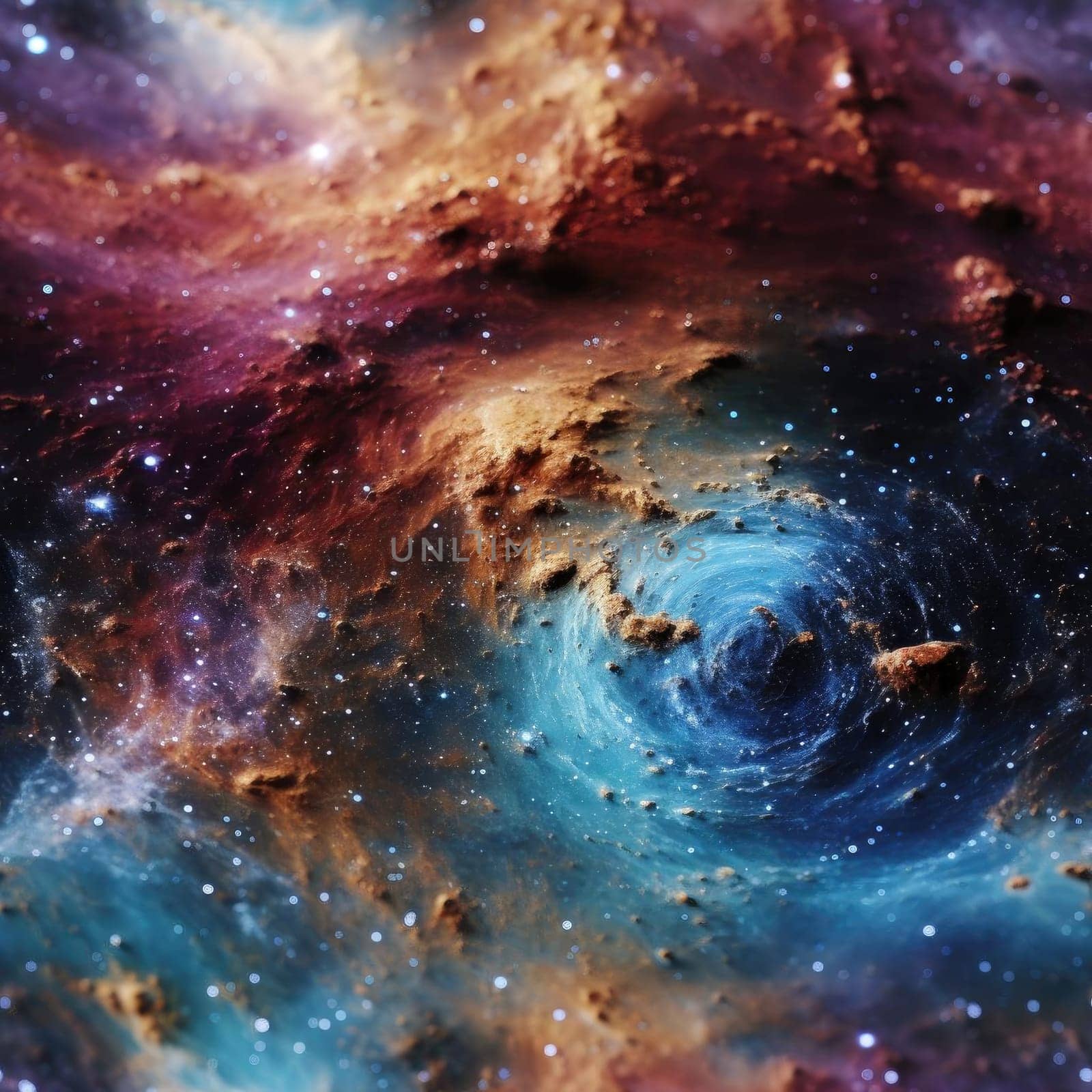 Image of swirling nebula in space with vibrant colors (tiled)