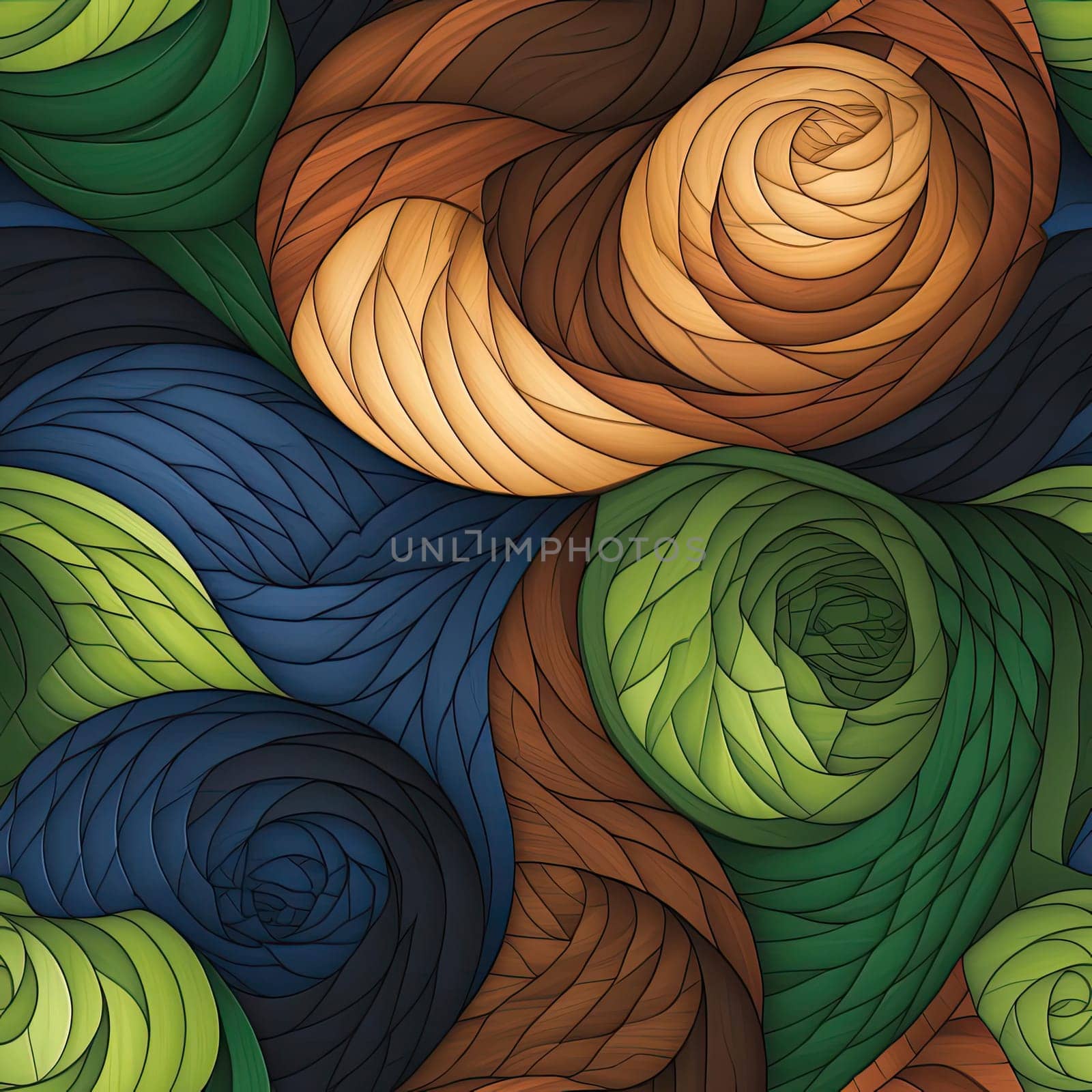 Exquisite seamless image of colored swirls with lush textures (tiled)