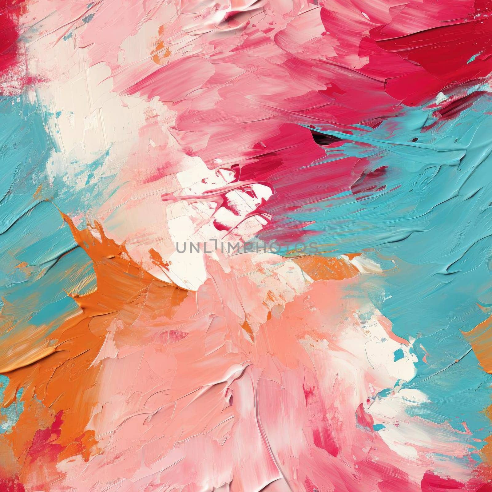 Abstract painting with vibrant colors and heavy impasto brushstrokes (tiled)