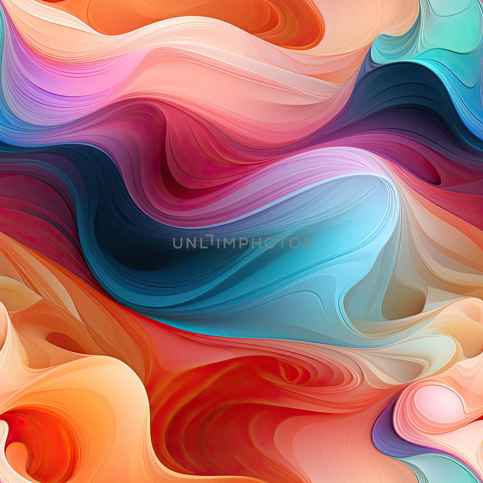 Mesmerizing abstract pattern with swirling colors in rounded forms (tiled)
