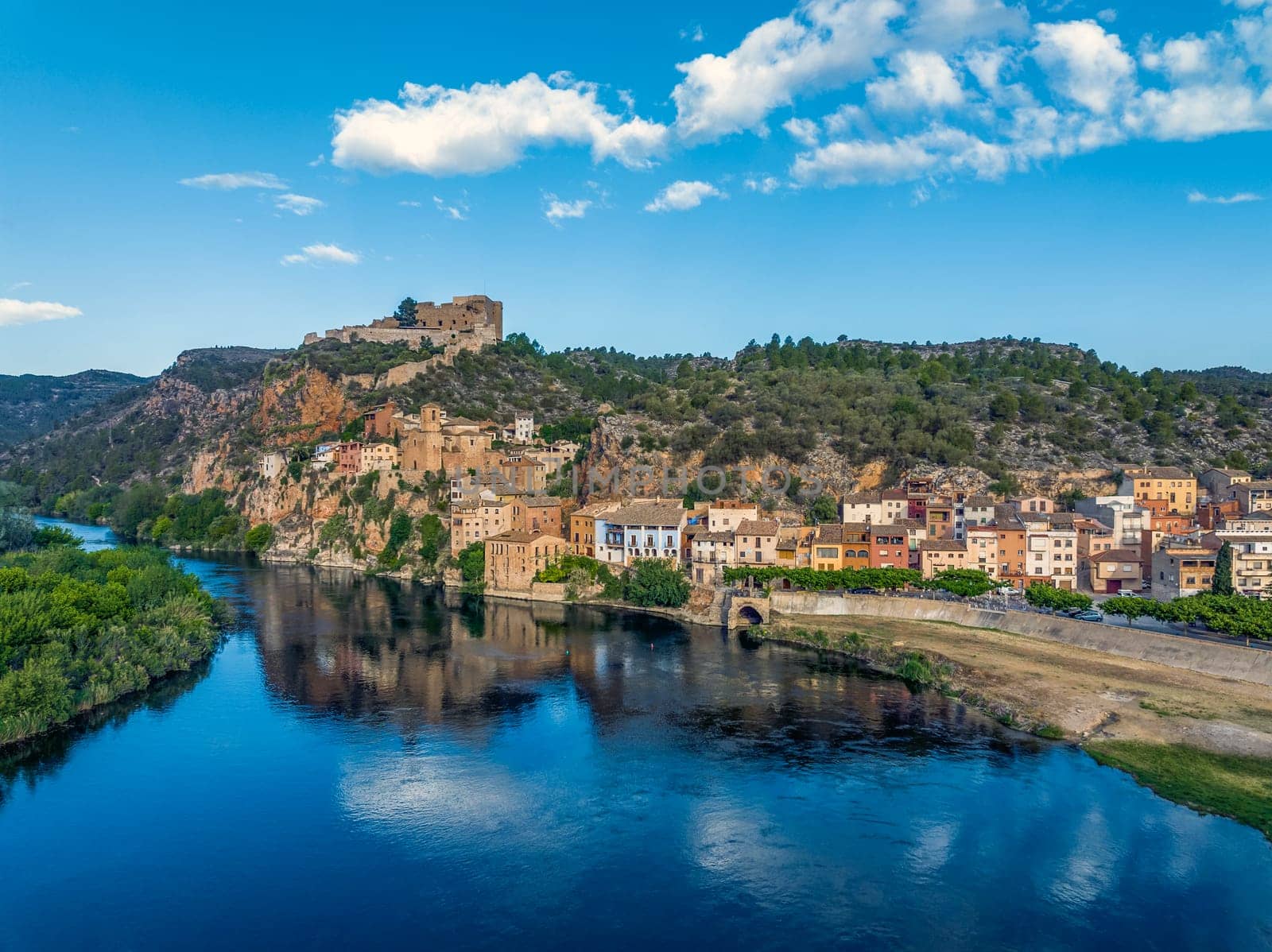 Miravet village and Ebro river. Province of Tarragona. Spain. Miravet is one of the most charming village in Catalonia