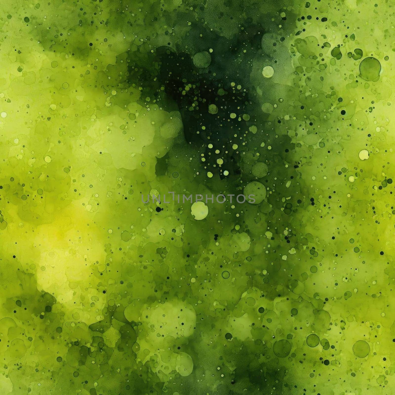 Abstract green watercolor background with textured splashes (tiled)