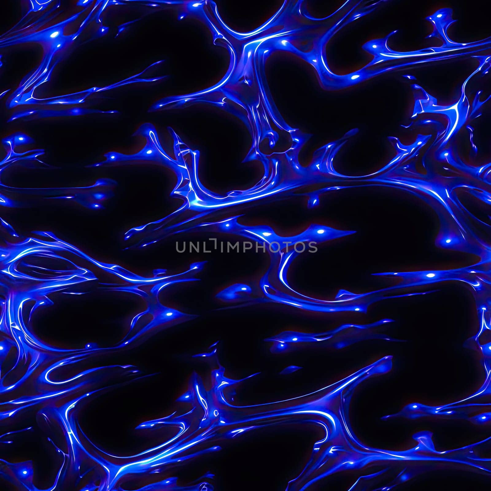 Animation of blue glowing liquid flowing on a black background (tiled)