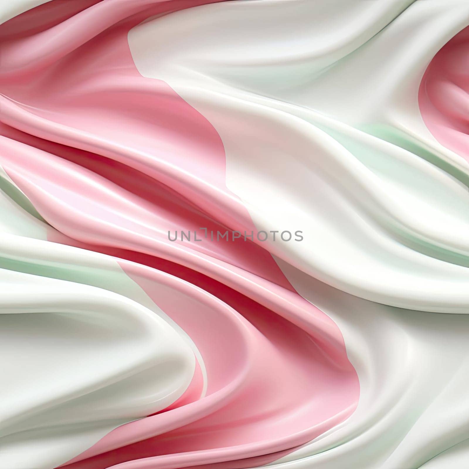 A wavy pink and green flag rolling on luxurious fabrics (tiled)