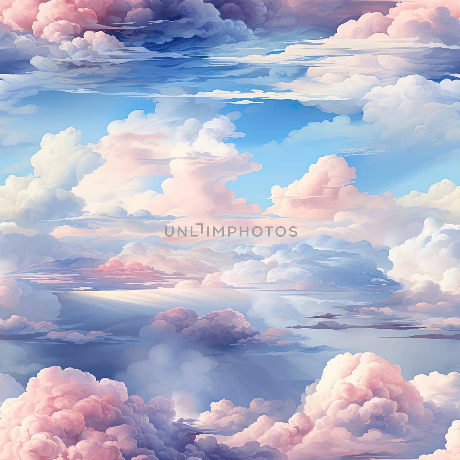 Beautiful pink and blue clouds in the sky (tiled)