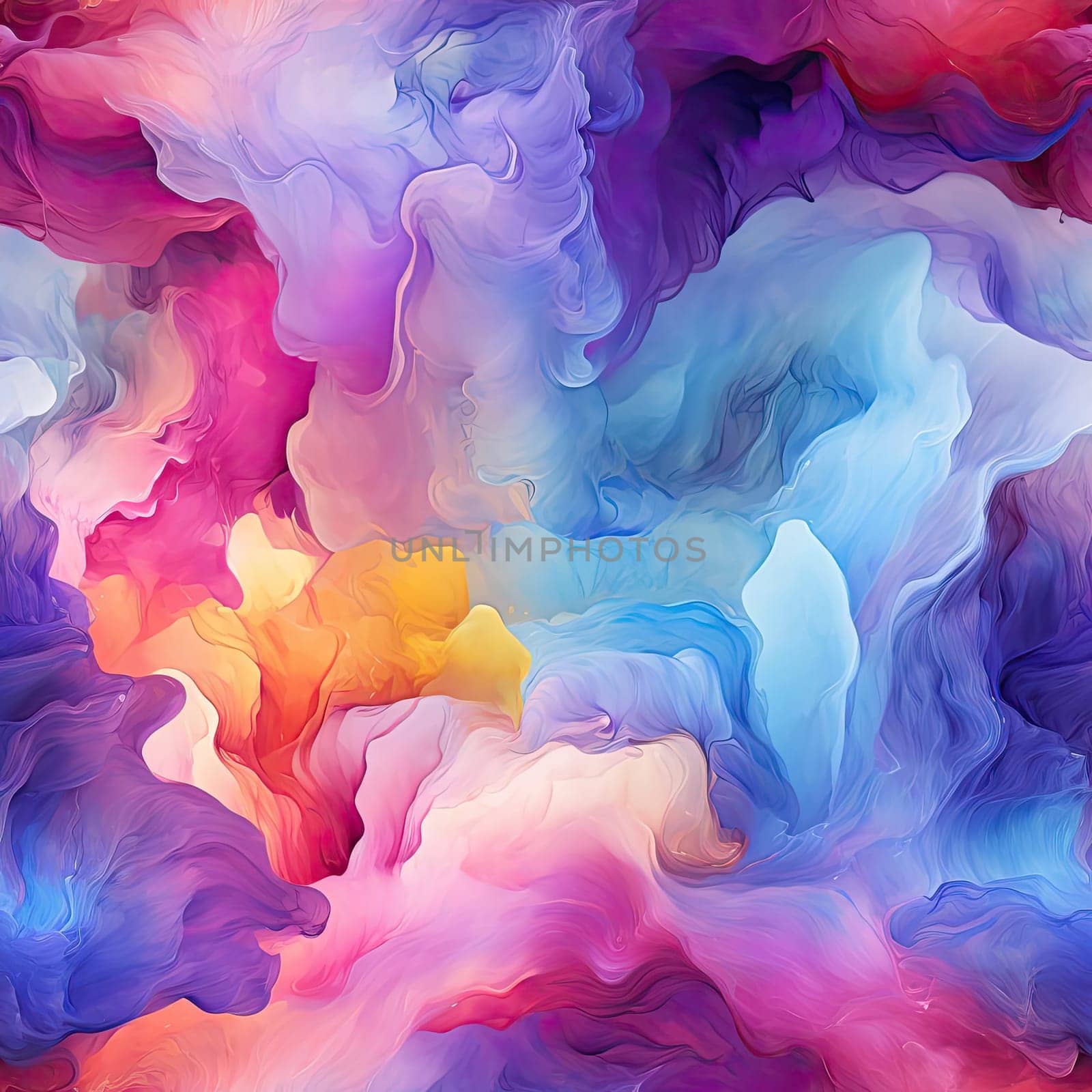 Artistic background of blue liquid clouds and vibrant colors (tiled)