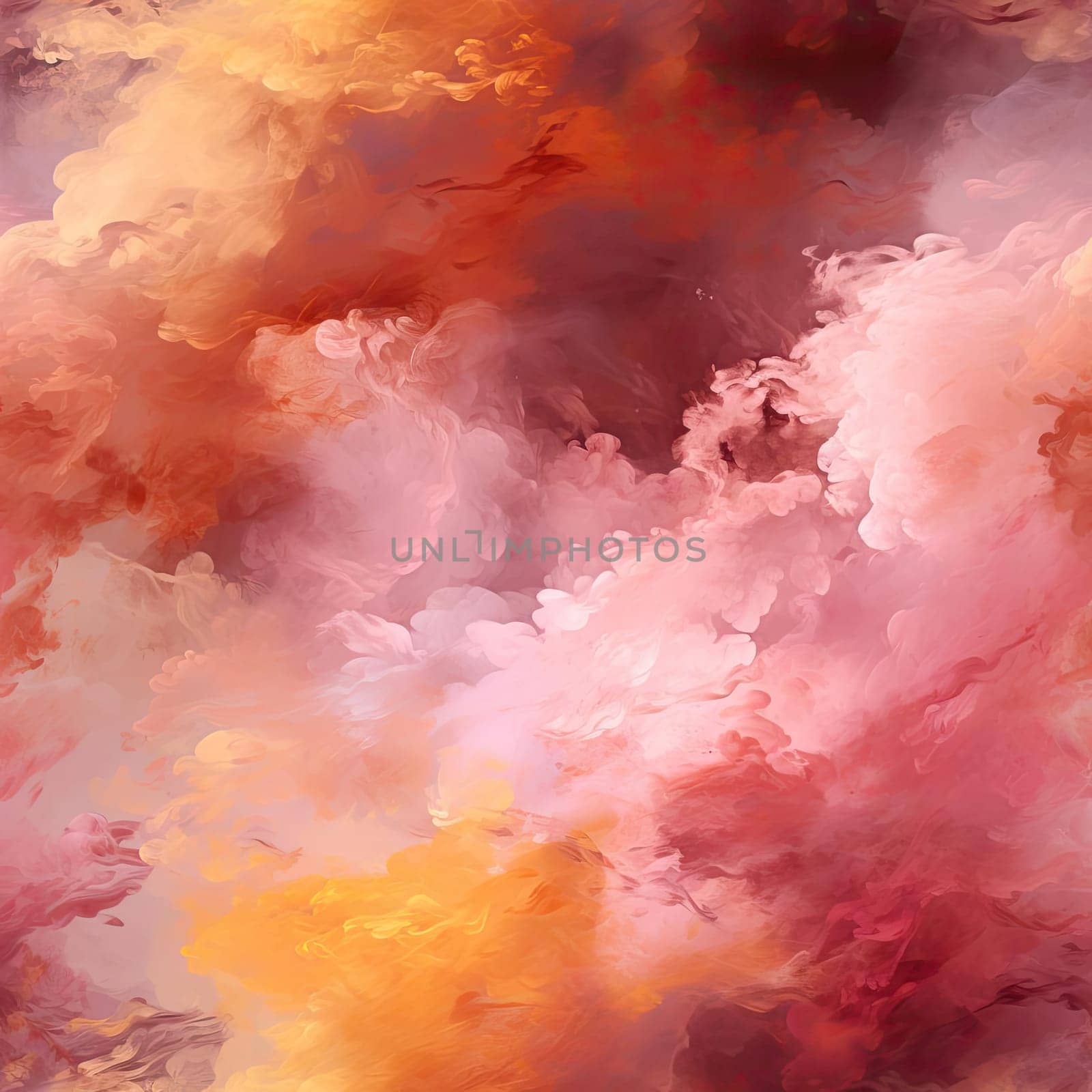 Abstract painting of pink and orange clouds with baroque brushwork (tiled)