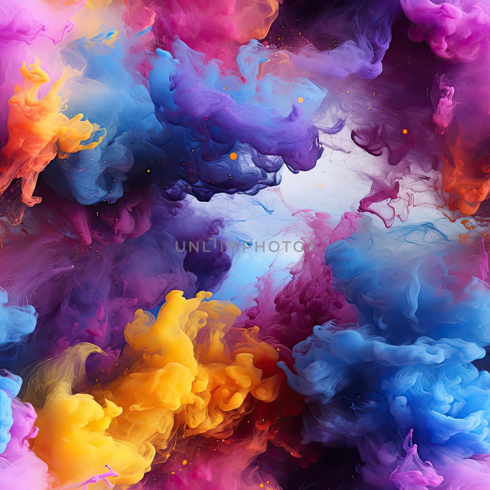 Colorful ink smoke floating in the air (tiled)
