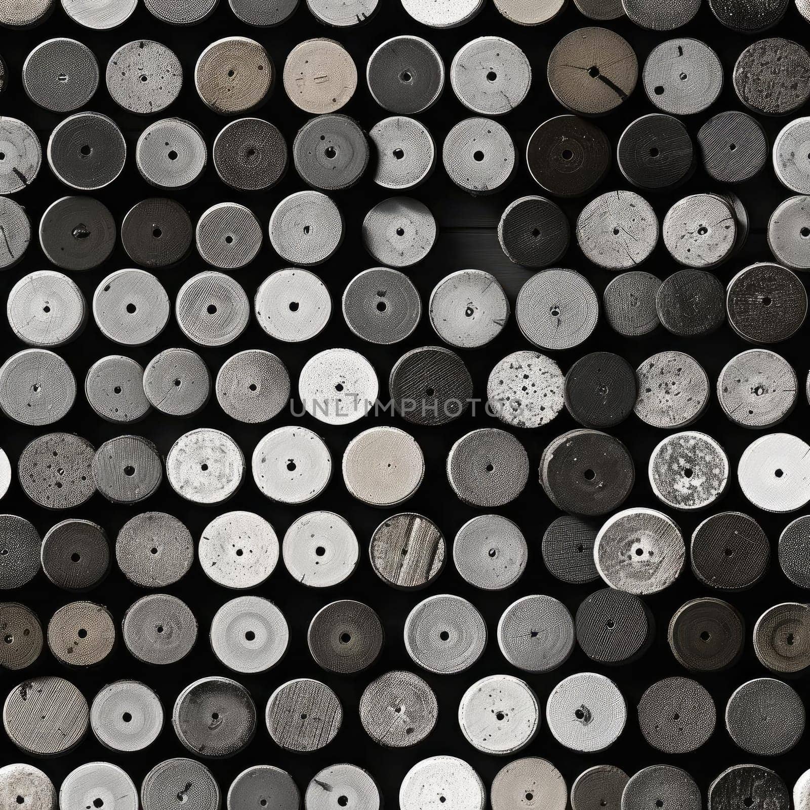 Striking black and white cylinders in various arrangements (tiled)