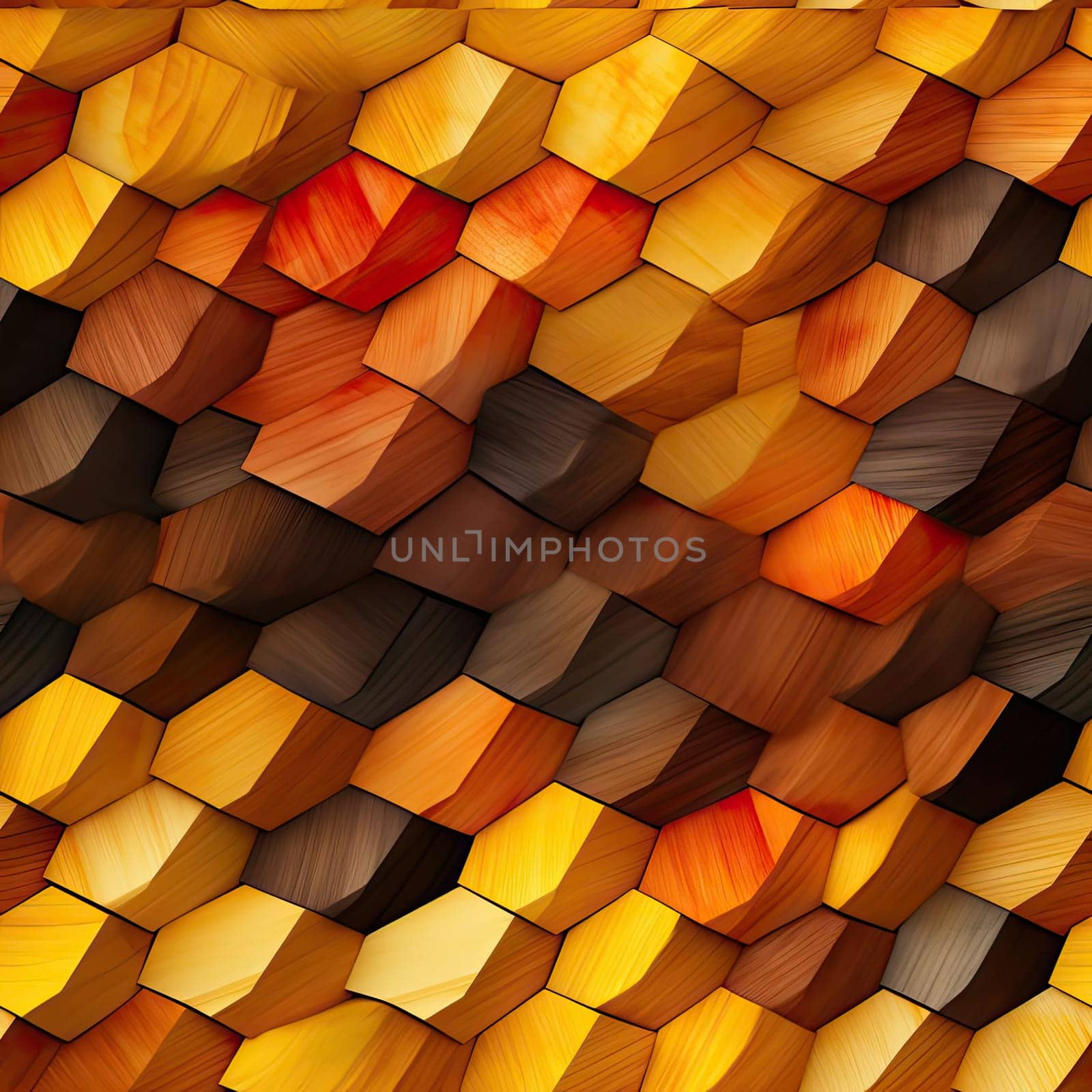 Vibrant geometric wood texture design with layered forms (tiled)