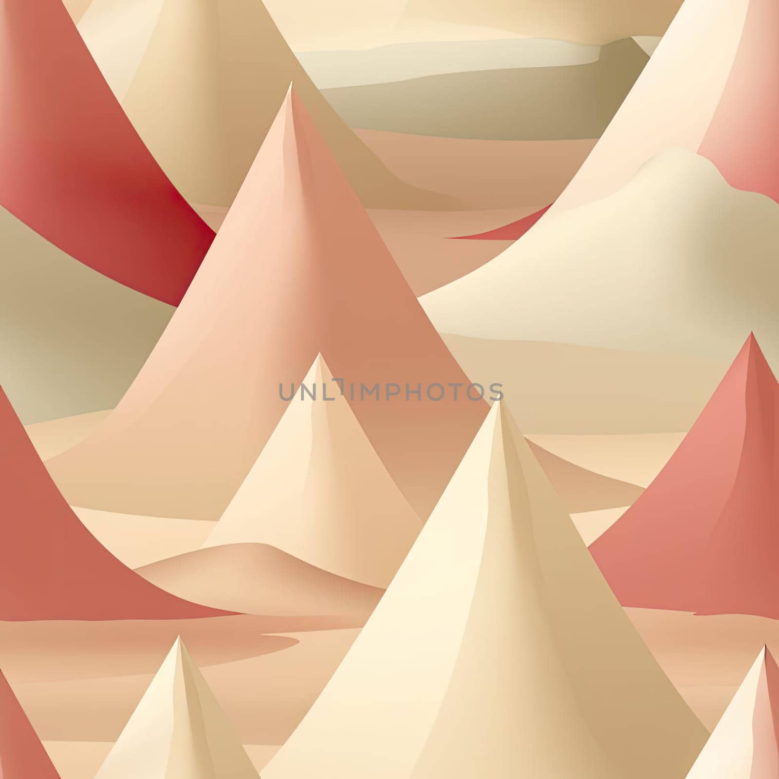 Colorful mountains in a sand landscape illustration (tiled)