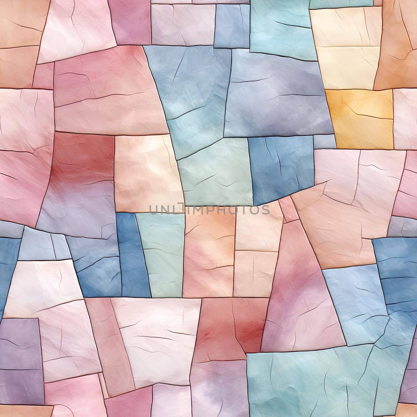 Abstract watercolor mosaic pattern with vibrant colored tiles (tiled)