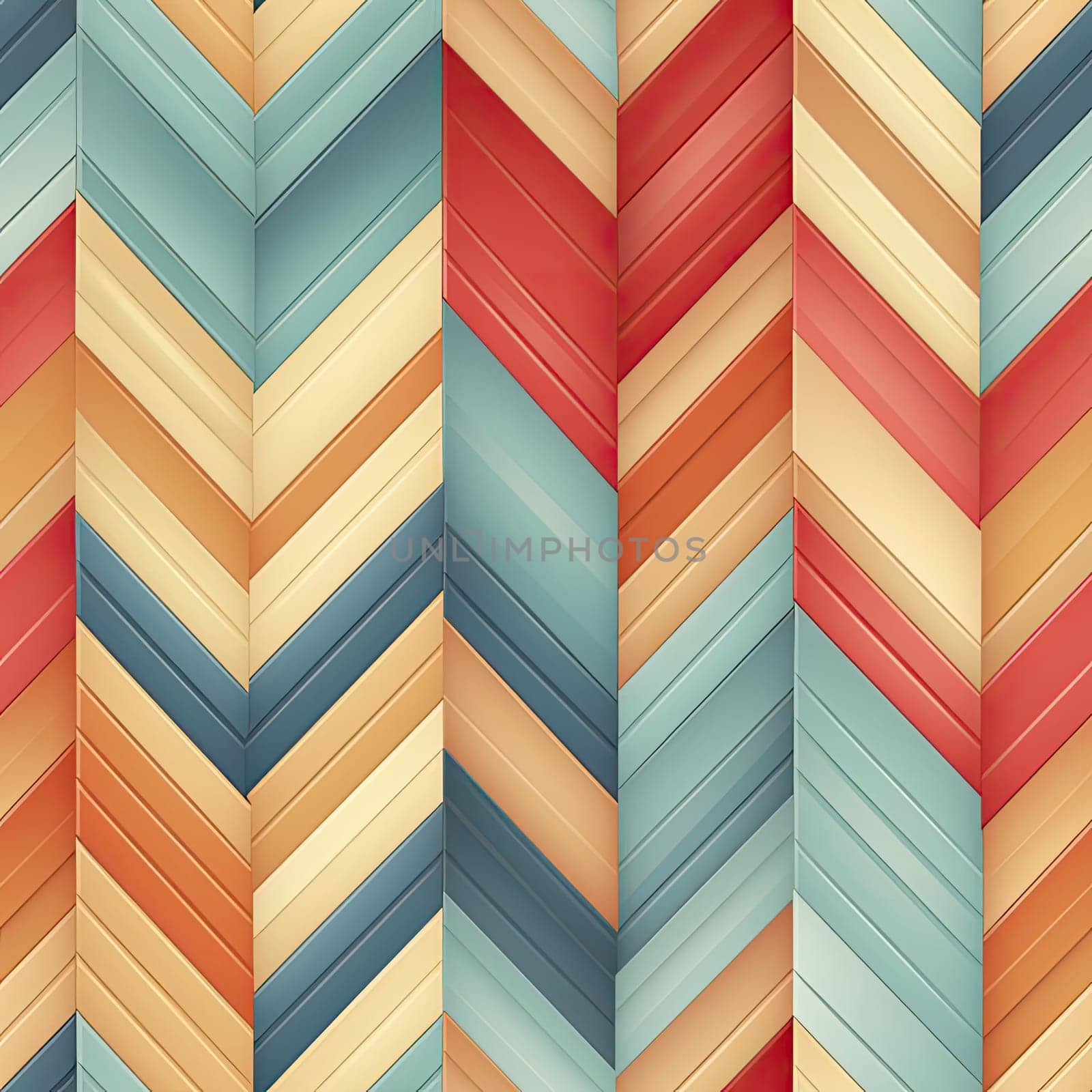 Colorful herringbone pattern with folded planes and detailed background elements (tiled)