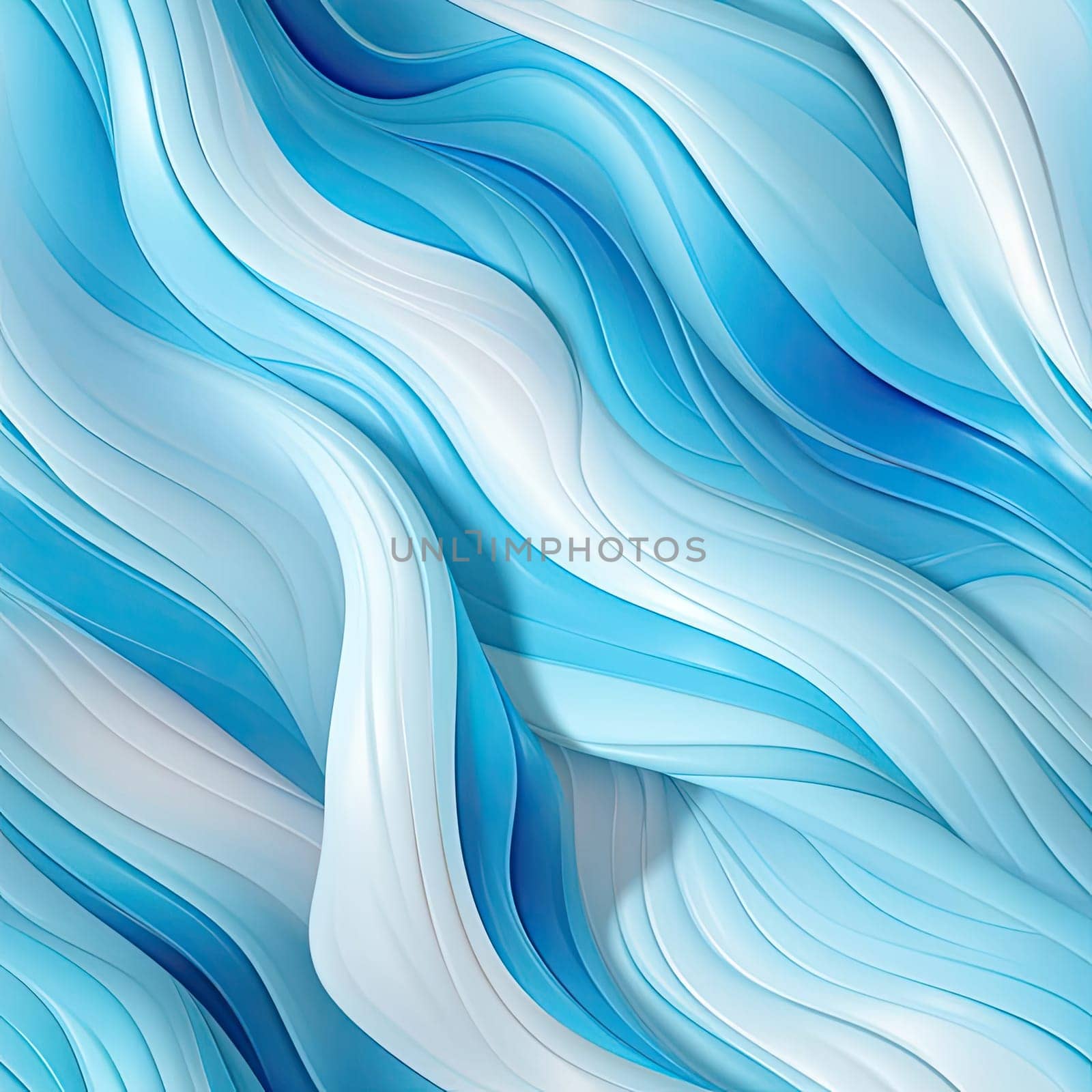 Intricate blue and white wavy paper background with vibrant colors (tiled)