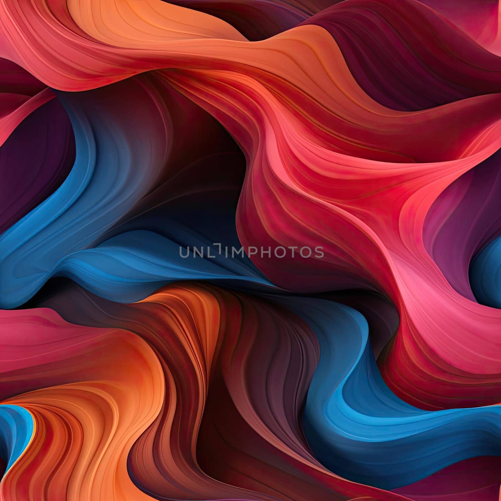 Abstract wavy colors wallpaper with vibrant tapestries and use of impasto technique (tiled)