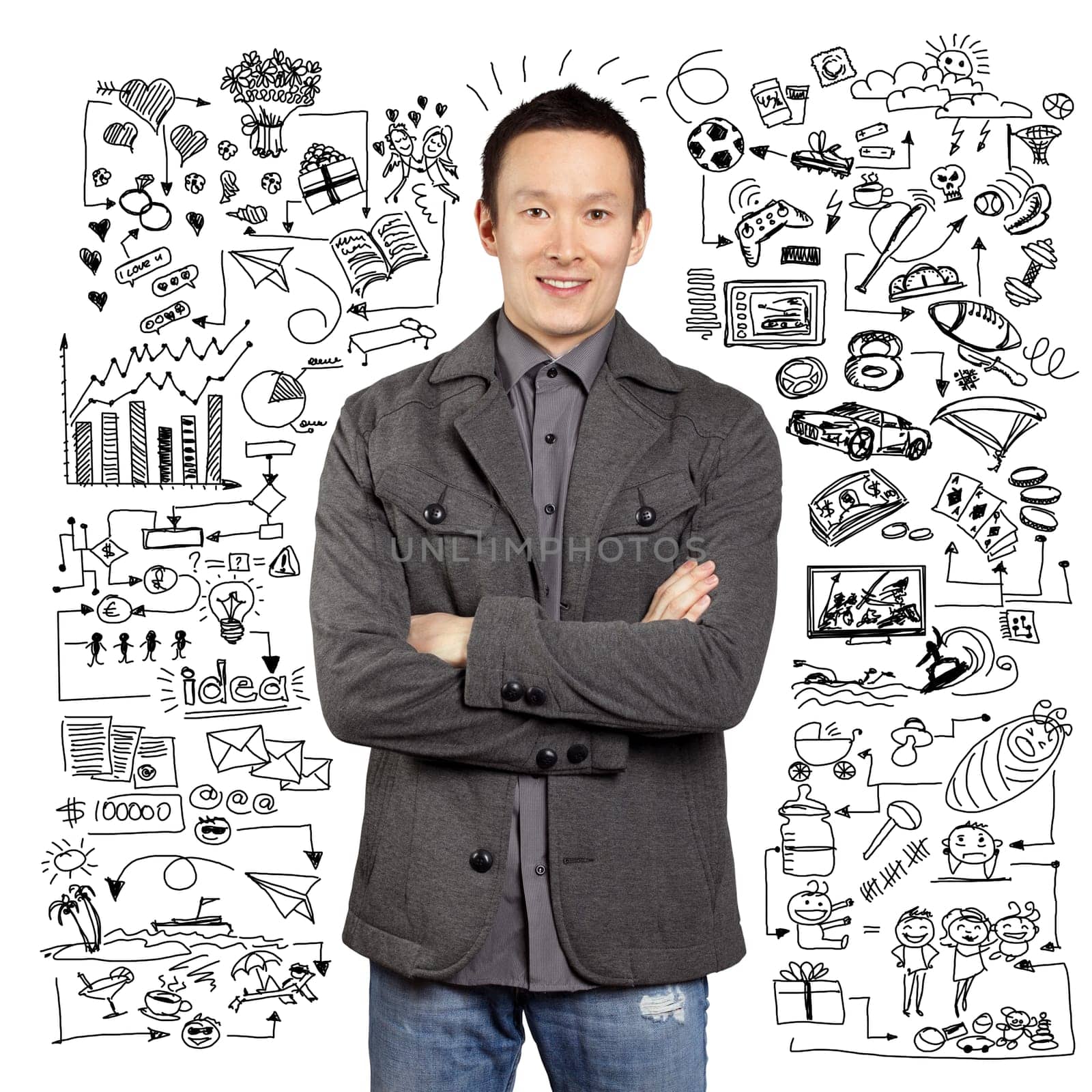 Young man life concept, lifestyle, sport, love, family, relations and children