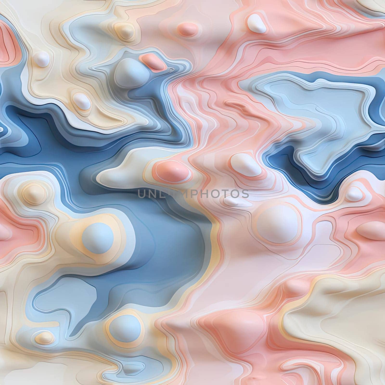 3D rendering of a liquid background in pink, blue, and white (tiled)