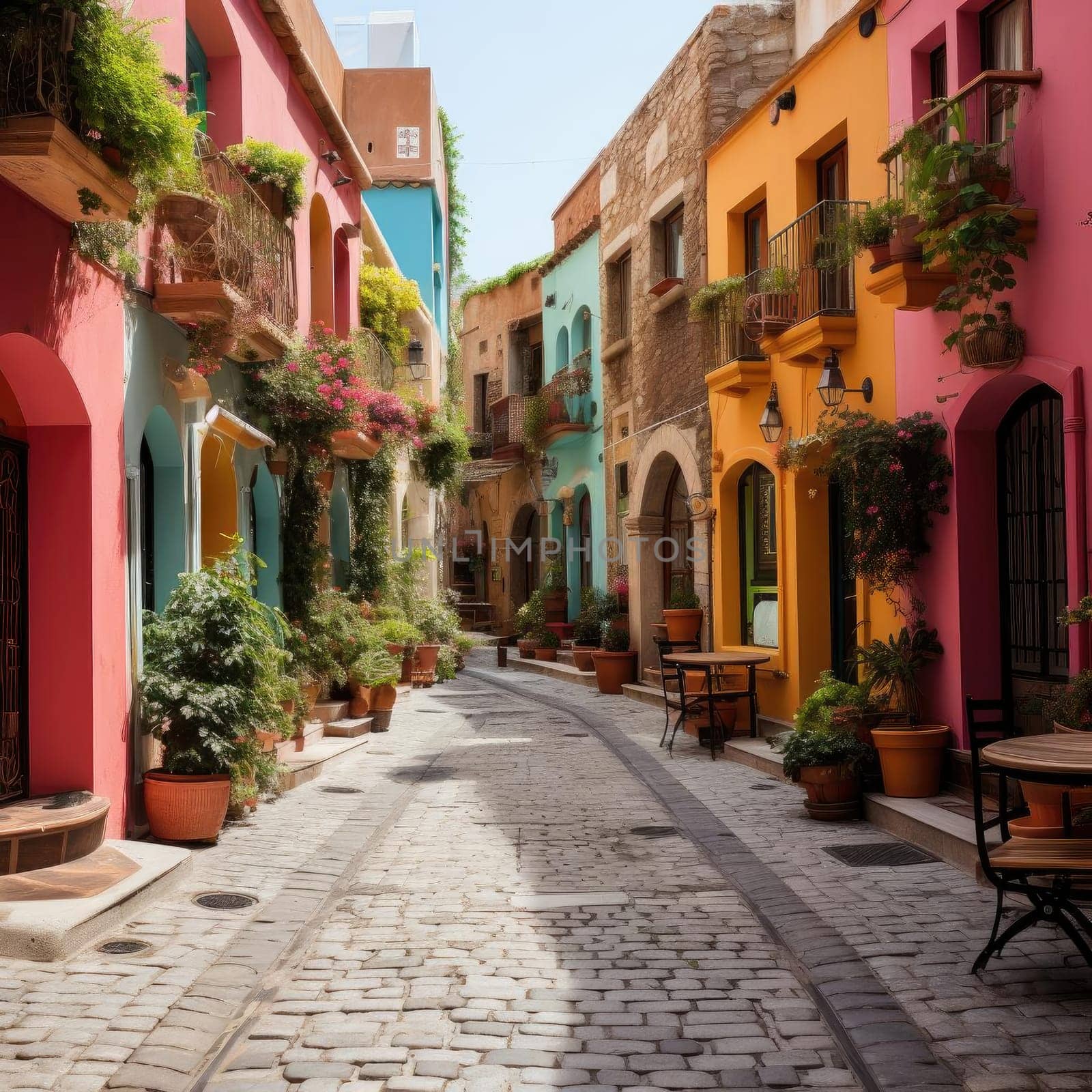 Alley with colorful houses