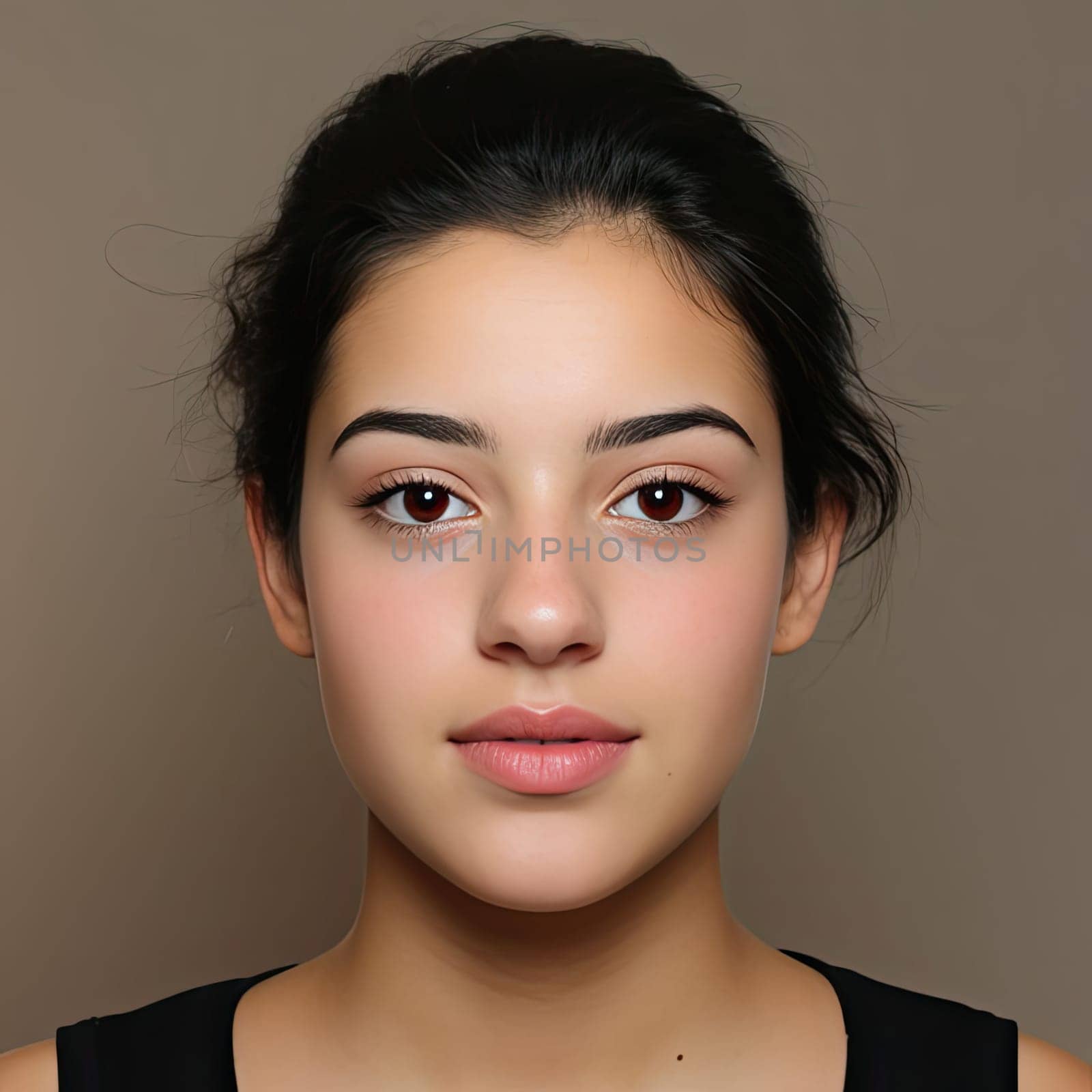 Young woman with brown eye makeup