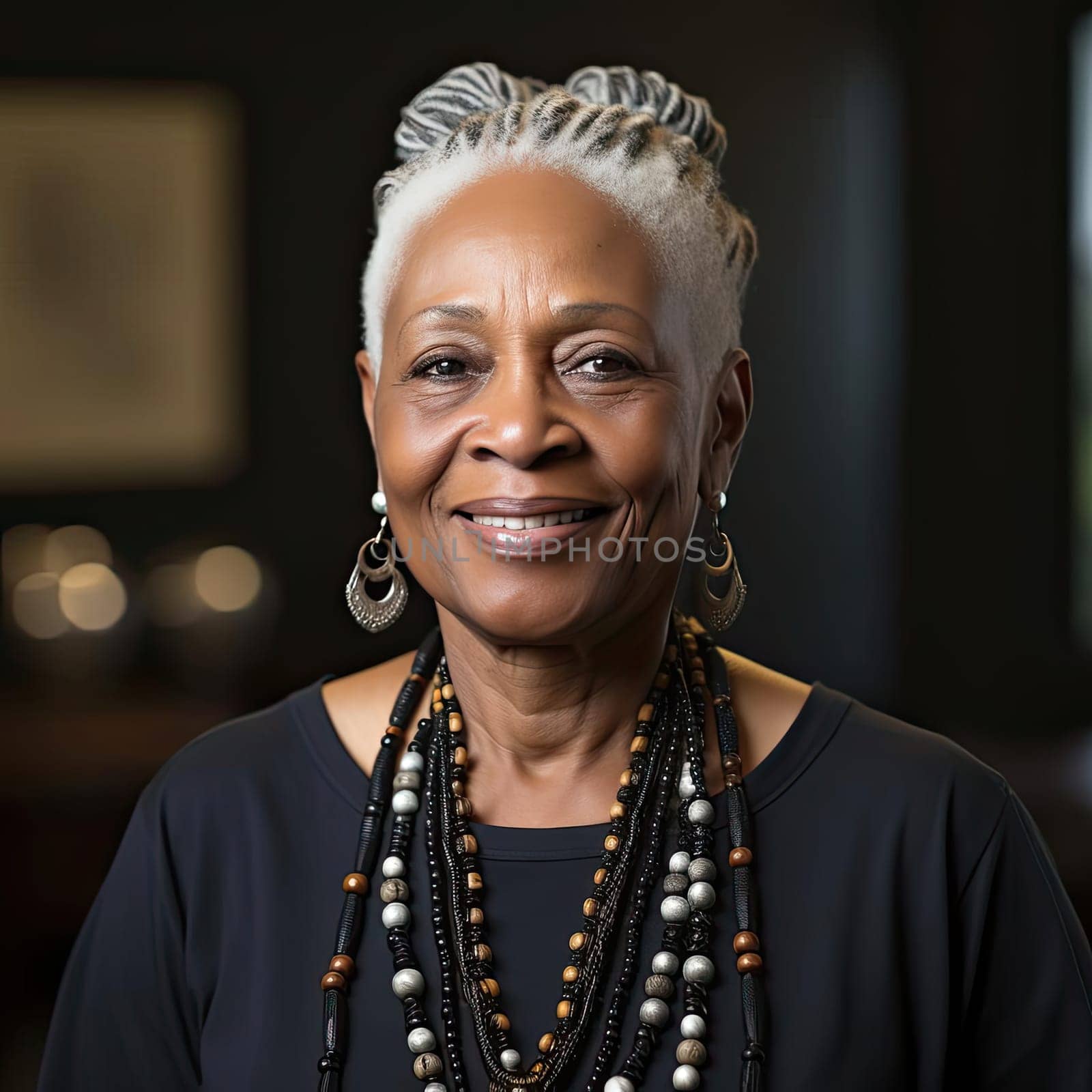 Award-winning civil rights activist with soft lighting and gray hair
