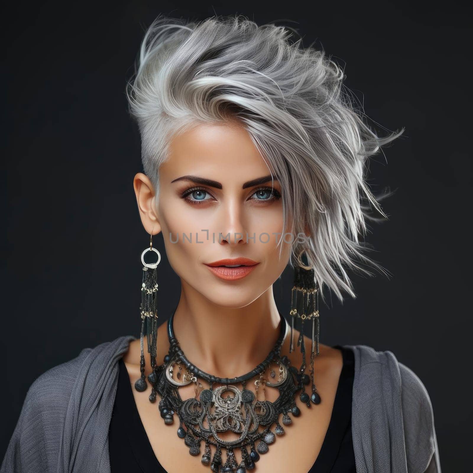 Edgy hairstyles for women with white and gray hair