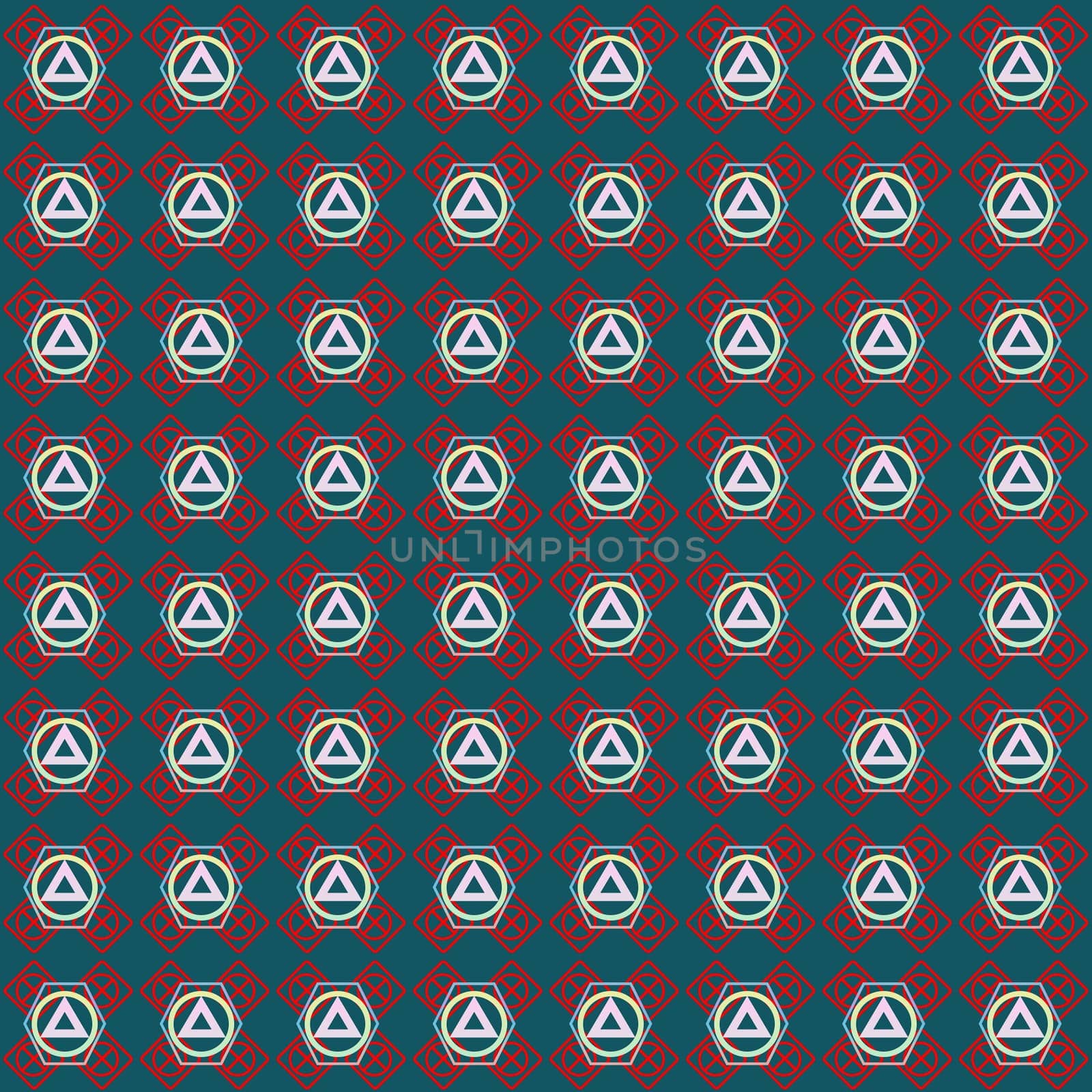 Abstract seamless polygon pattern on green background